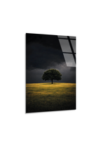 Minimalist Tek Ağaç Cam Tablo | Vitraum