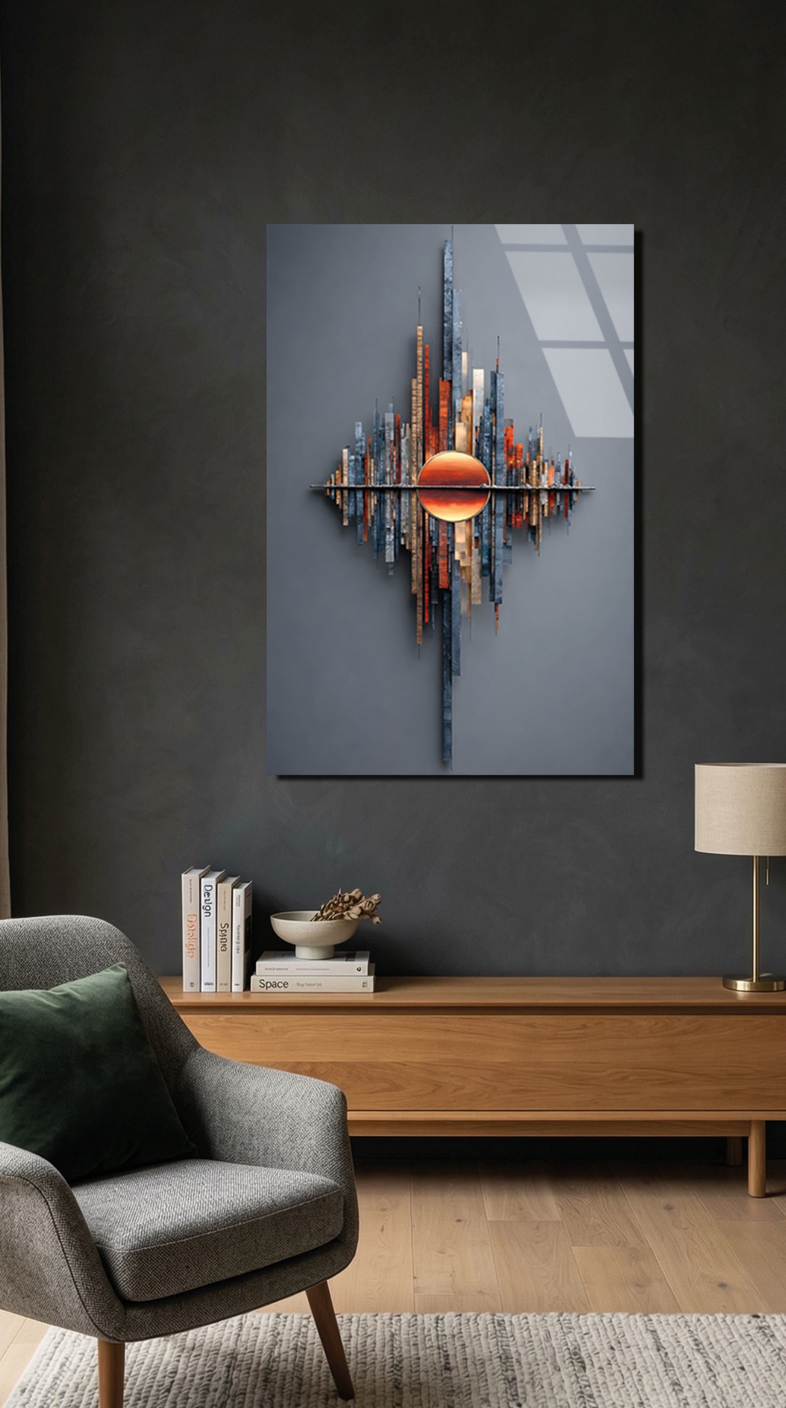Modern Şehir Silüeti Cam Tablo | Vitraum