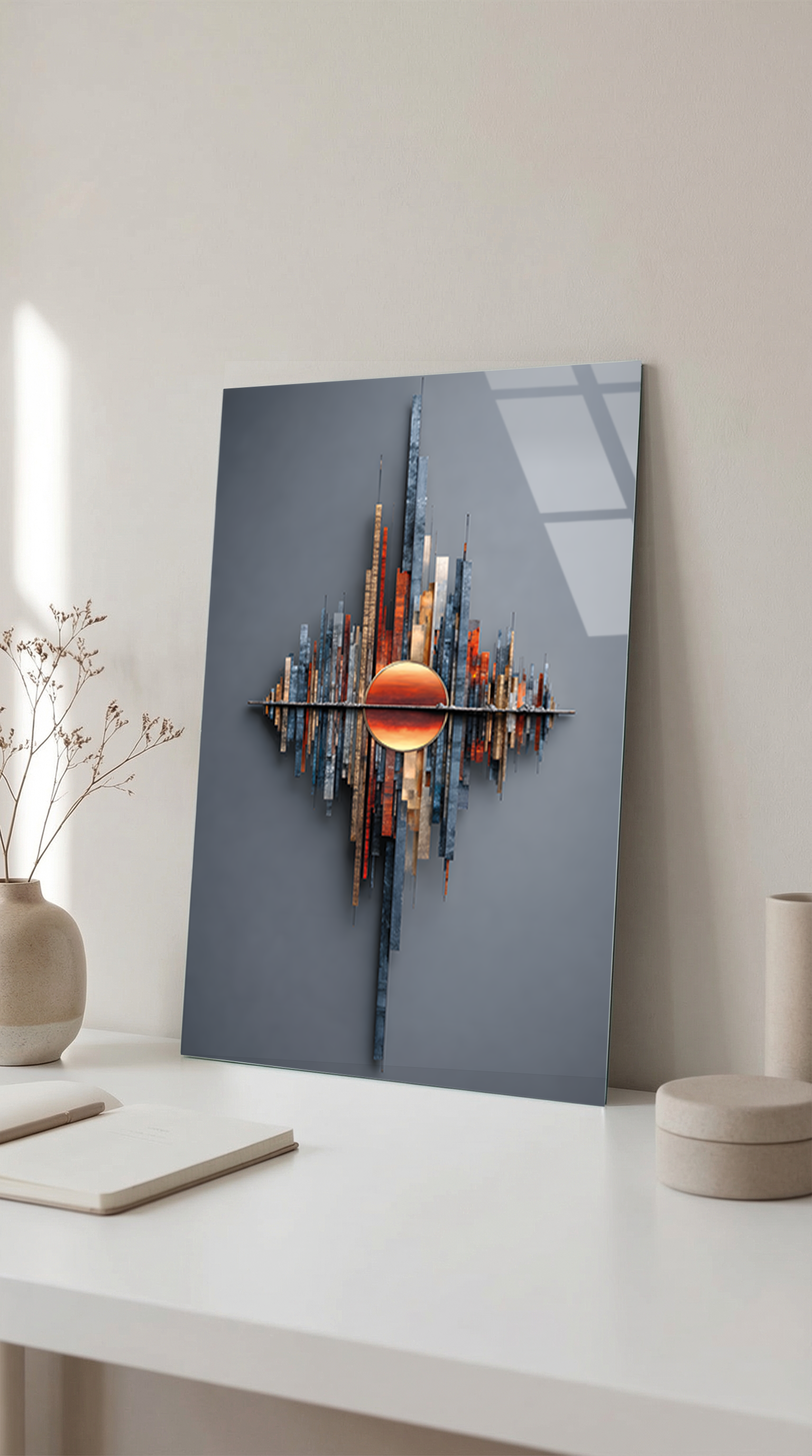 Modern Şehir Silüeti Cam Tablo | Vitraum