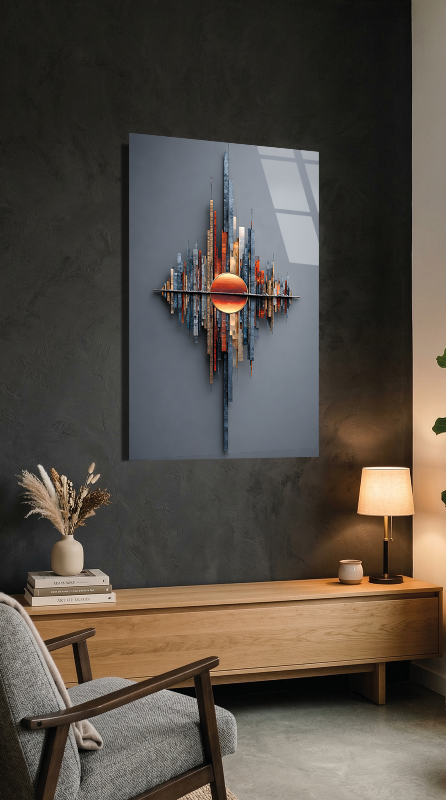 Modern Şehir Silüeti Cam Tablo | Vitraum