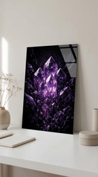Mor Ametist Kristal Cam Tablo | Vitraum