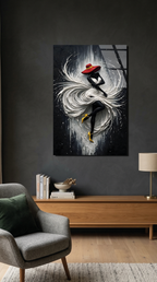 Beyaz Rapsodi Cam Tablo | Vitraum