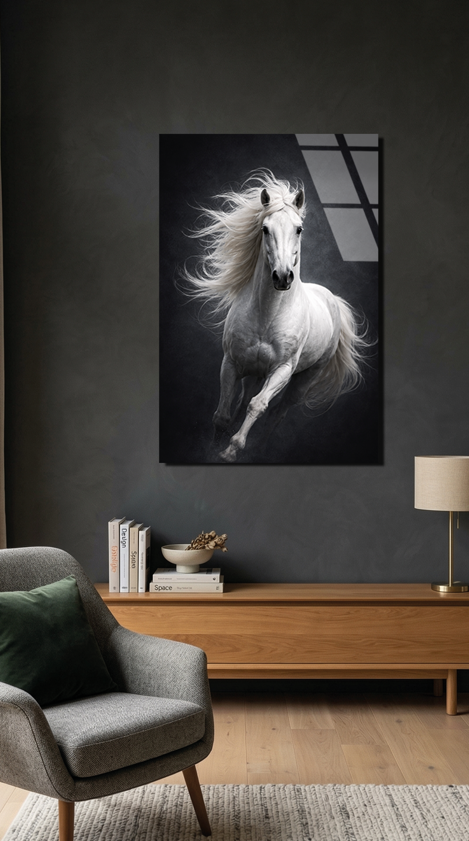 Beyaz At Cam Tablo | Vitraum