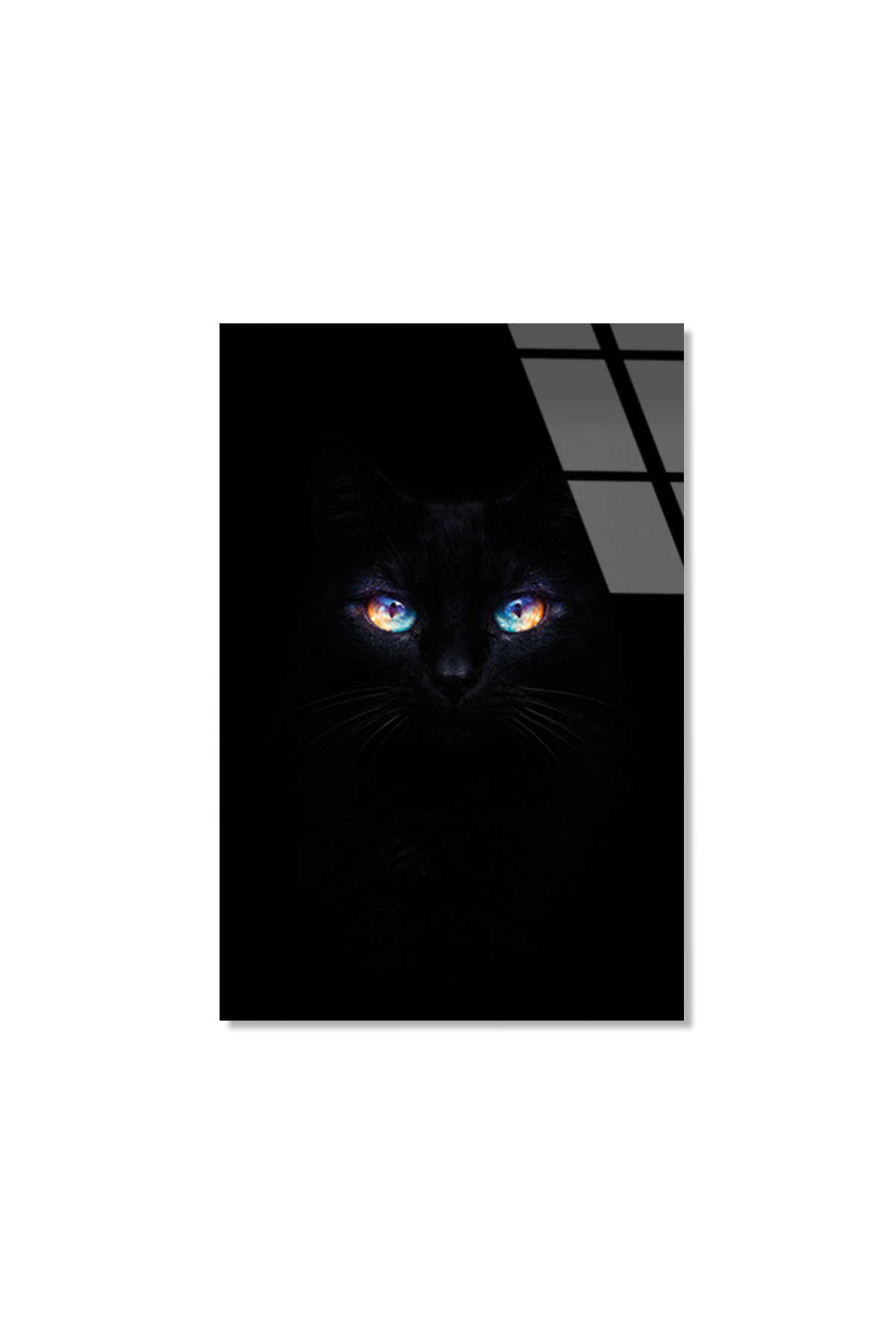 Siyah Kedi Cam Tablo | Vitraum