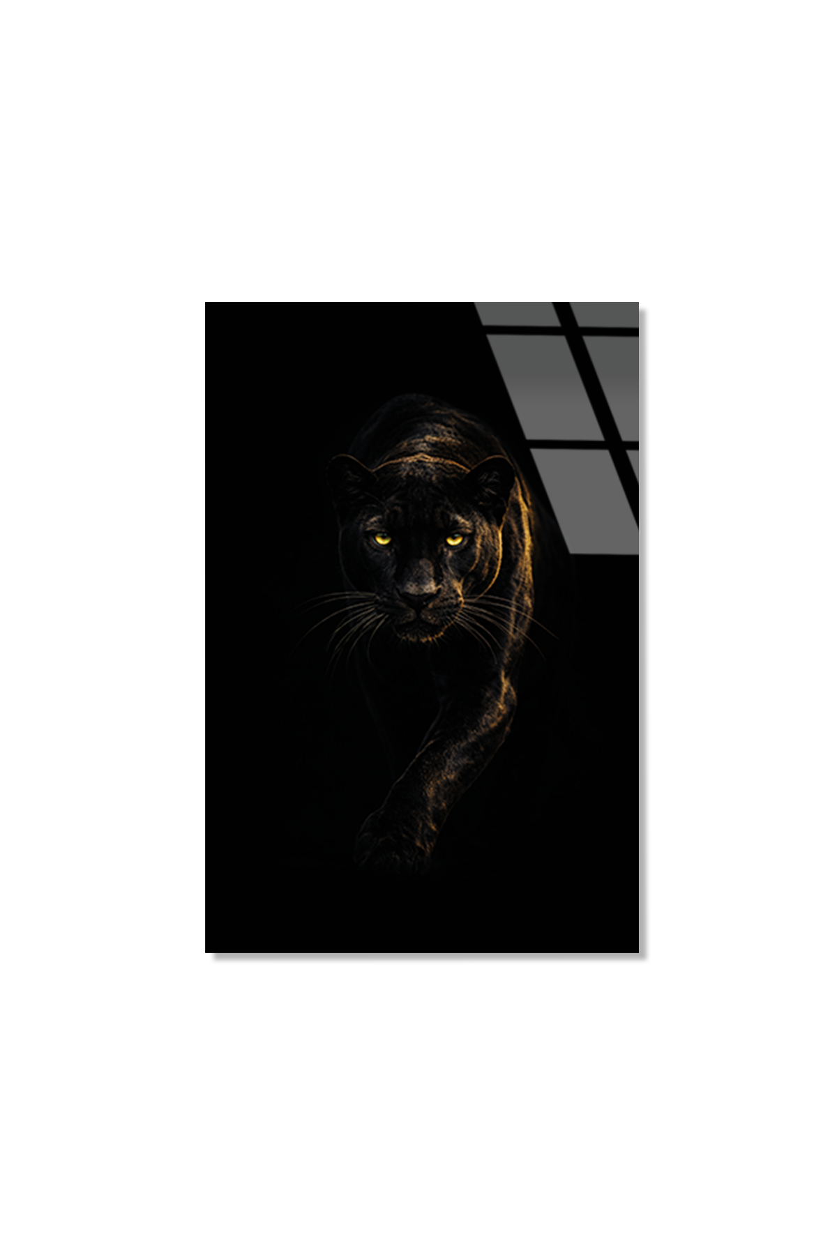 Siyah Panter Cam Tablo | Vitraum