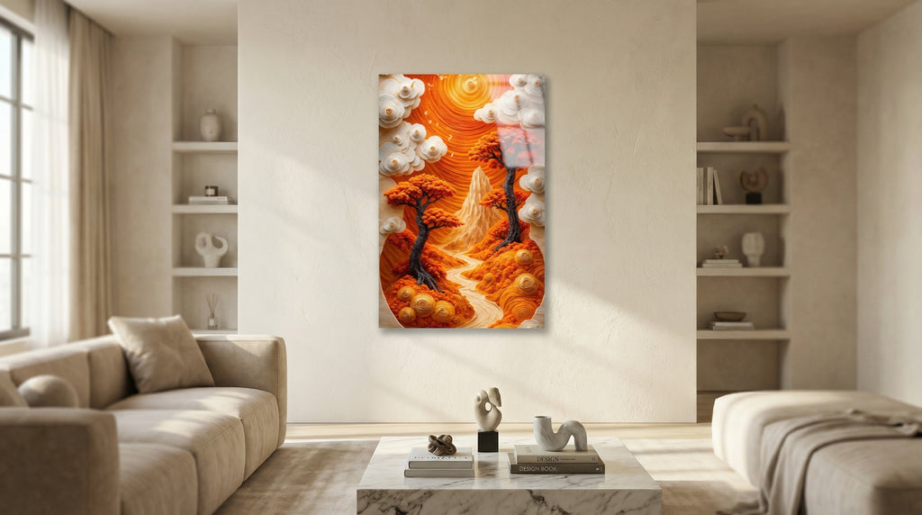 Amber Ormanı Cam Tablo 4