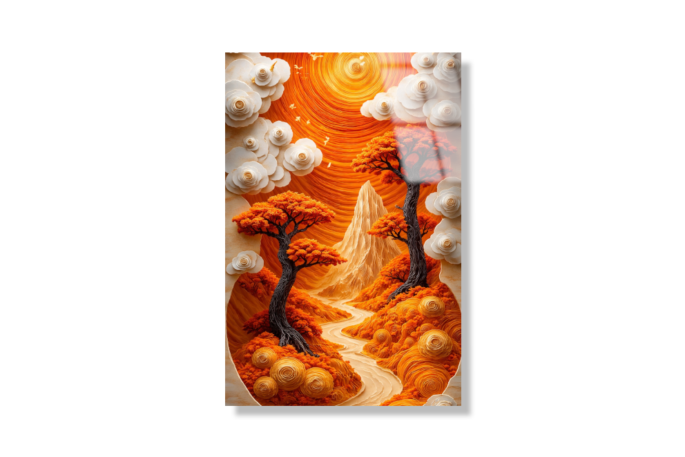 Amber Ormanı Cam Tablo 2