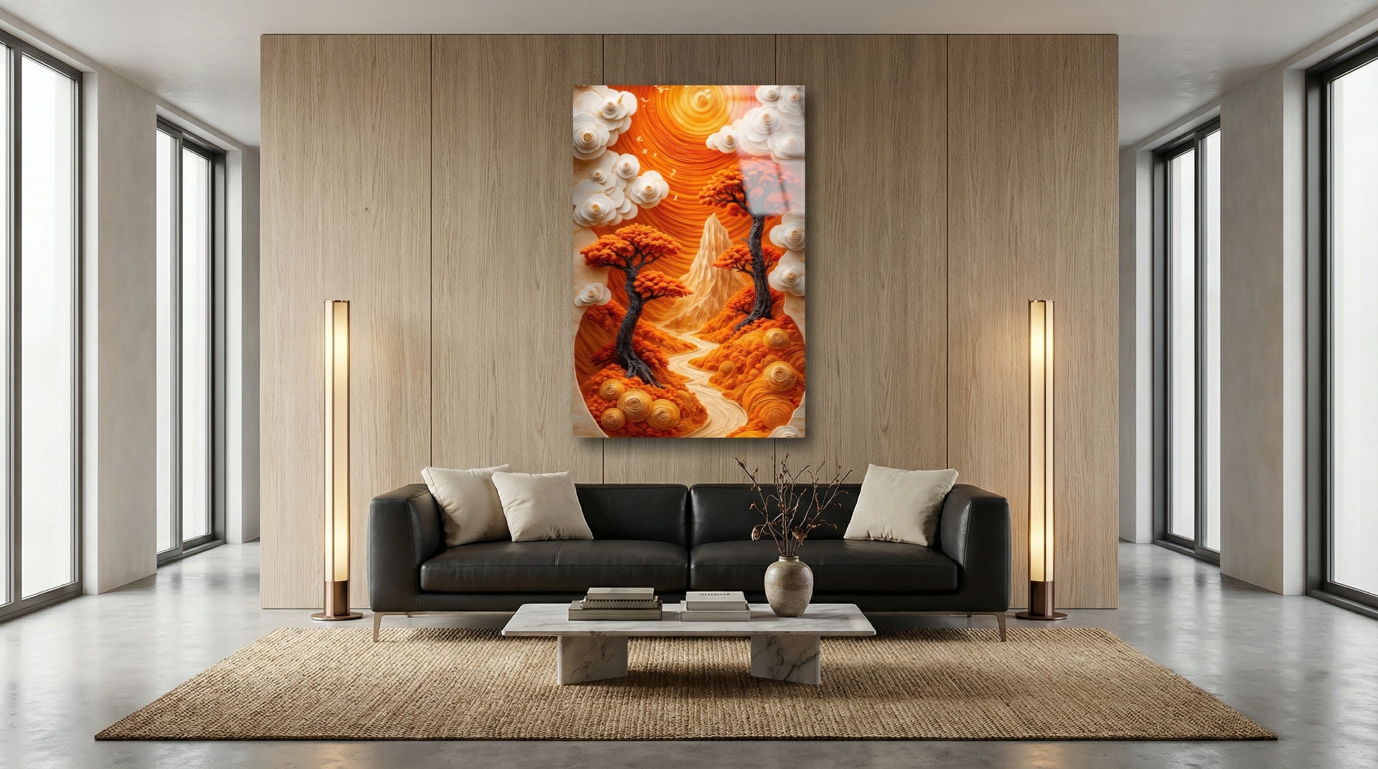 Amber Ormanı Cam Tablo 3