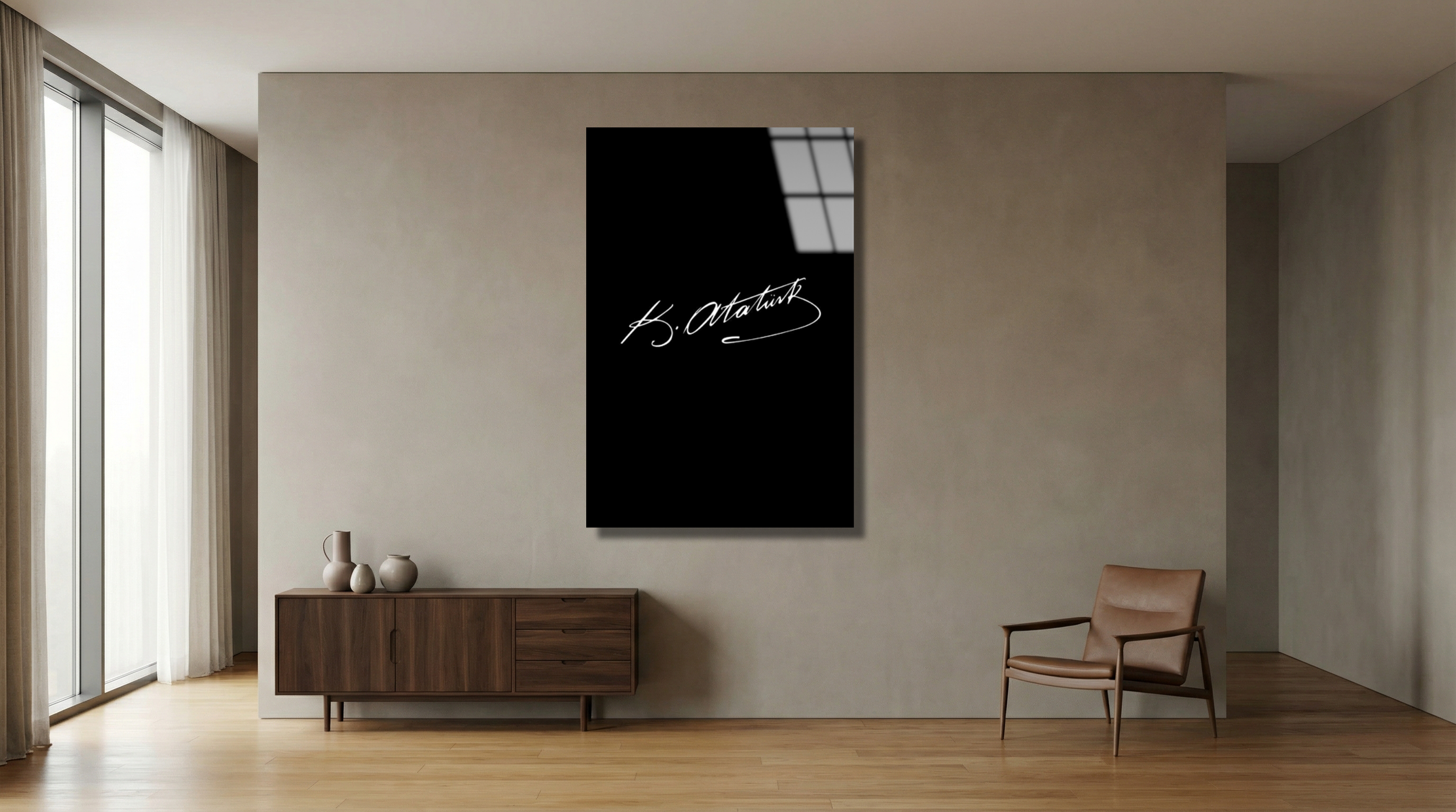 Atatürk’ün İmzası Cam Tablo