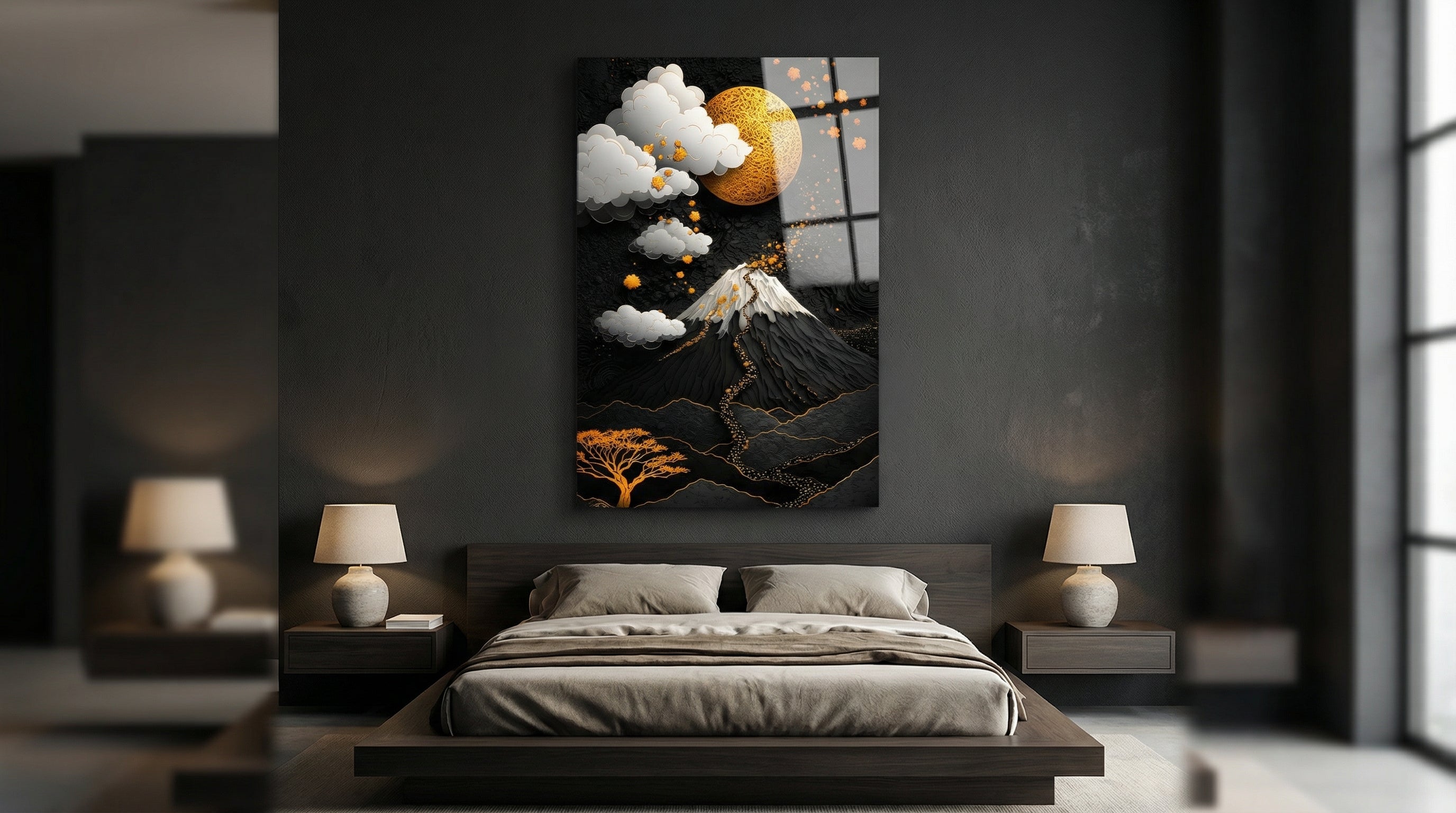 Ay Işığında Fuji Cam Tablo 3