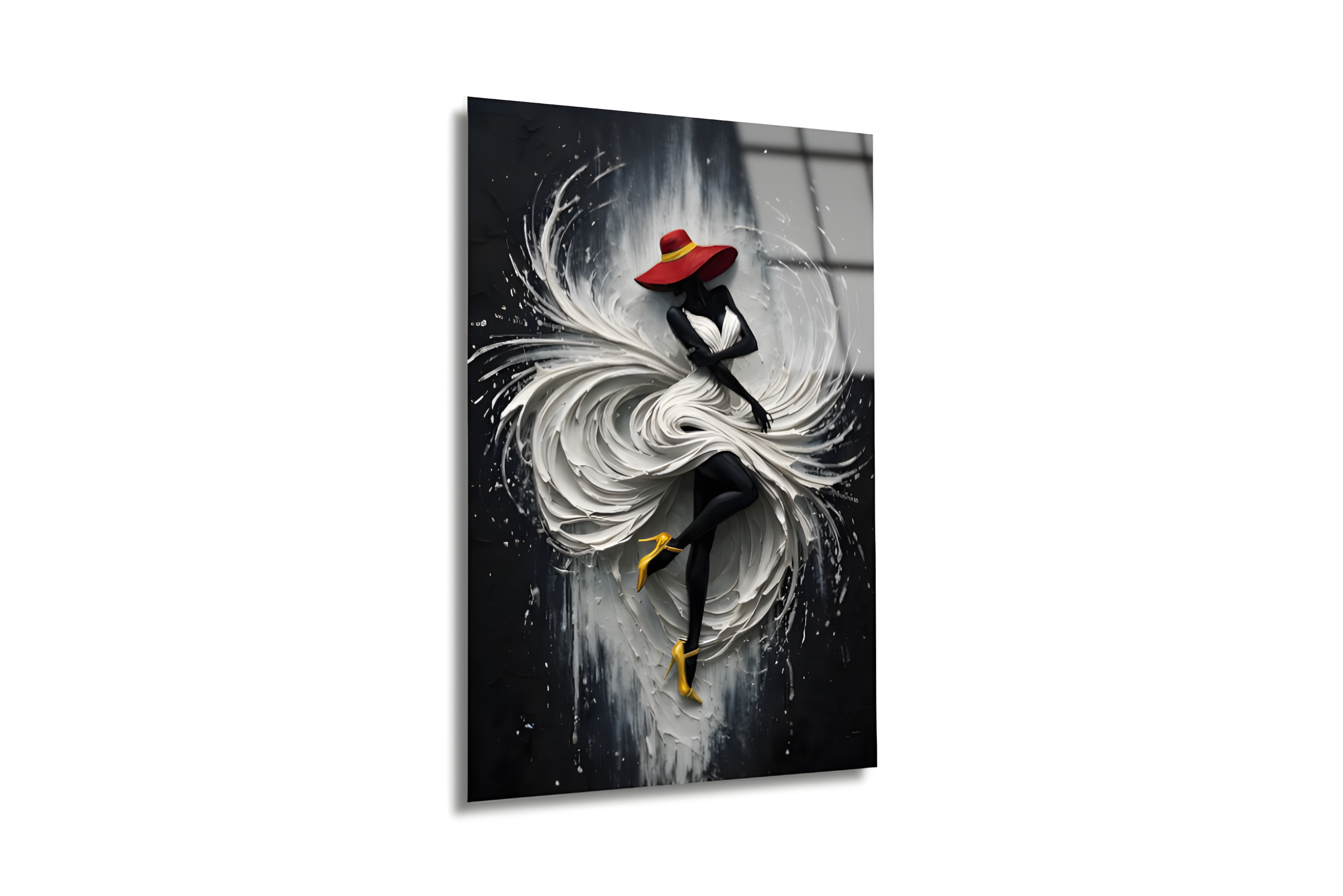 Beyaz Rapsodi Cam Tablo