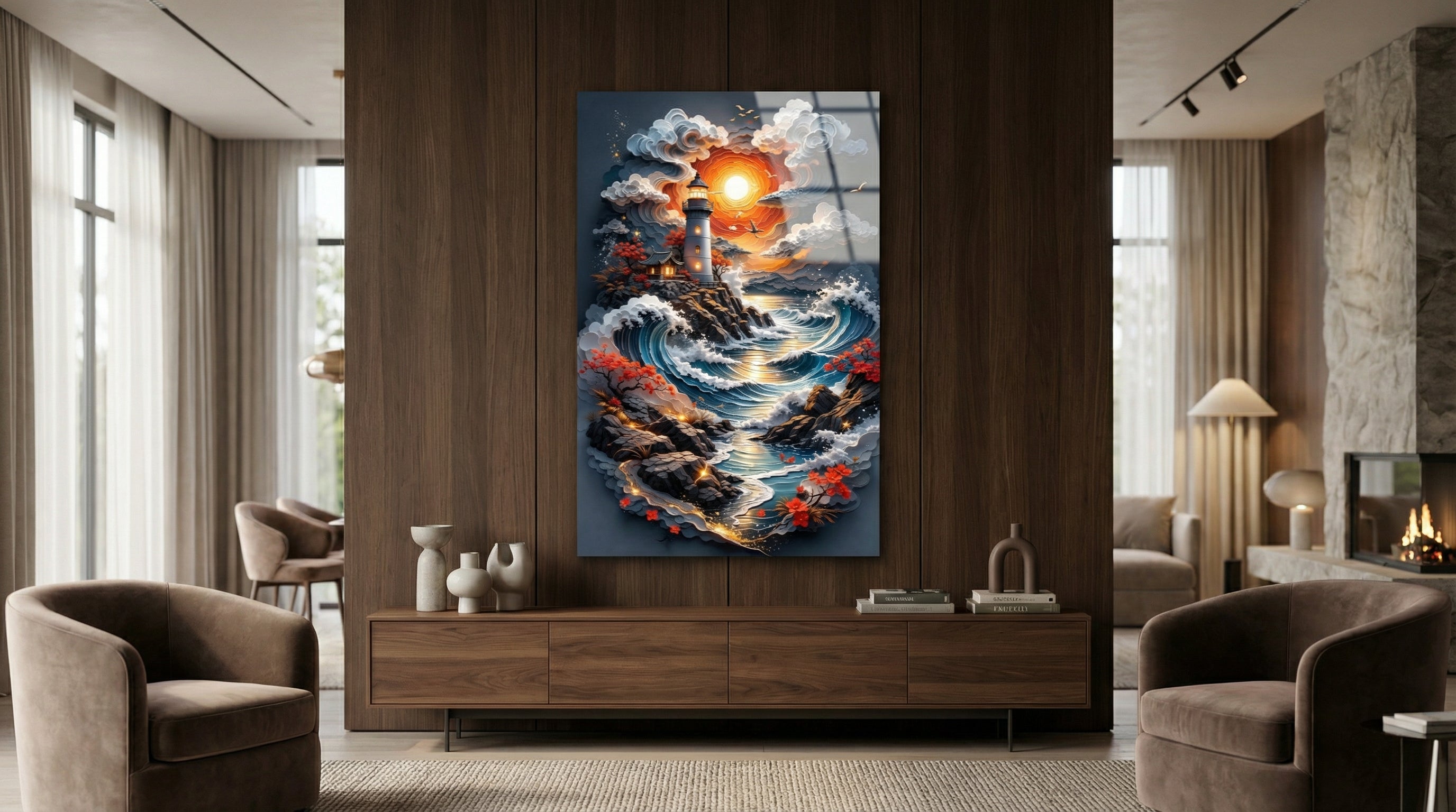 Dalgaların Şarkısı Cam Tablo 3