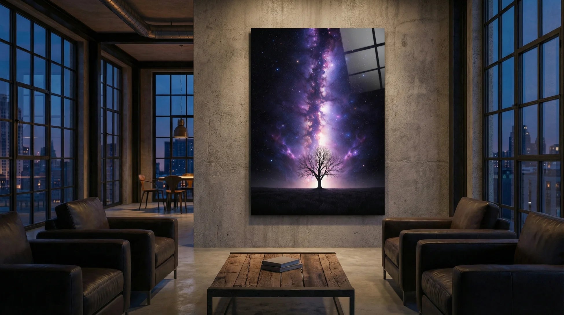 Galaksi ve Hayat Ağacı Cam Tablo 1