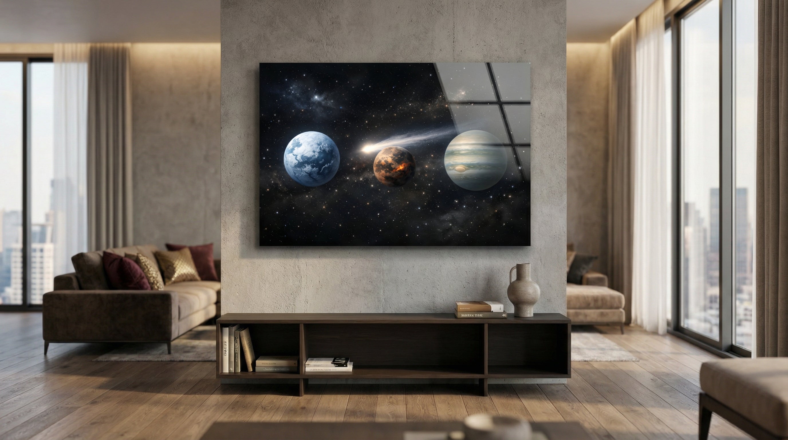 Gezegenler Buluşması Cam Tablo 1