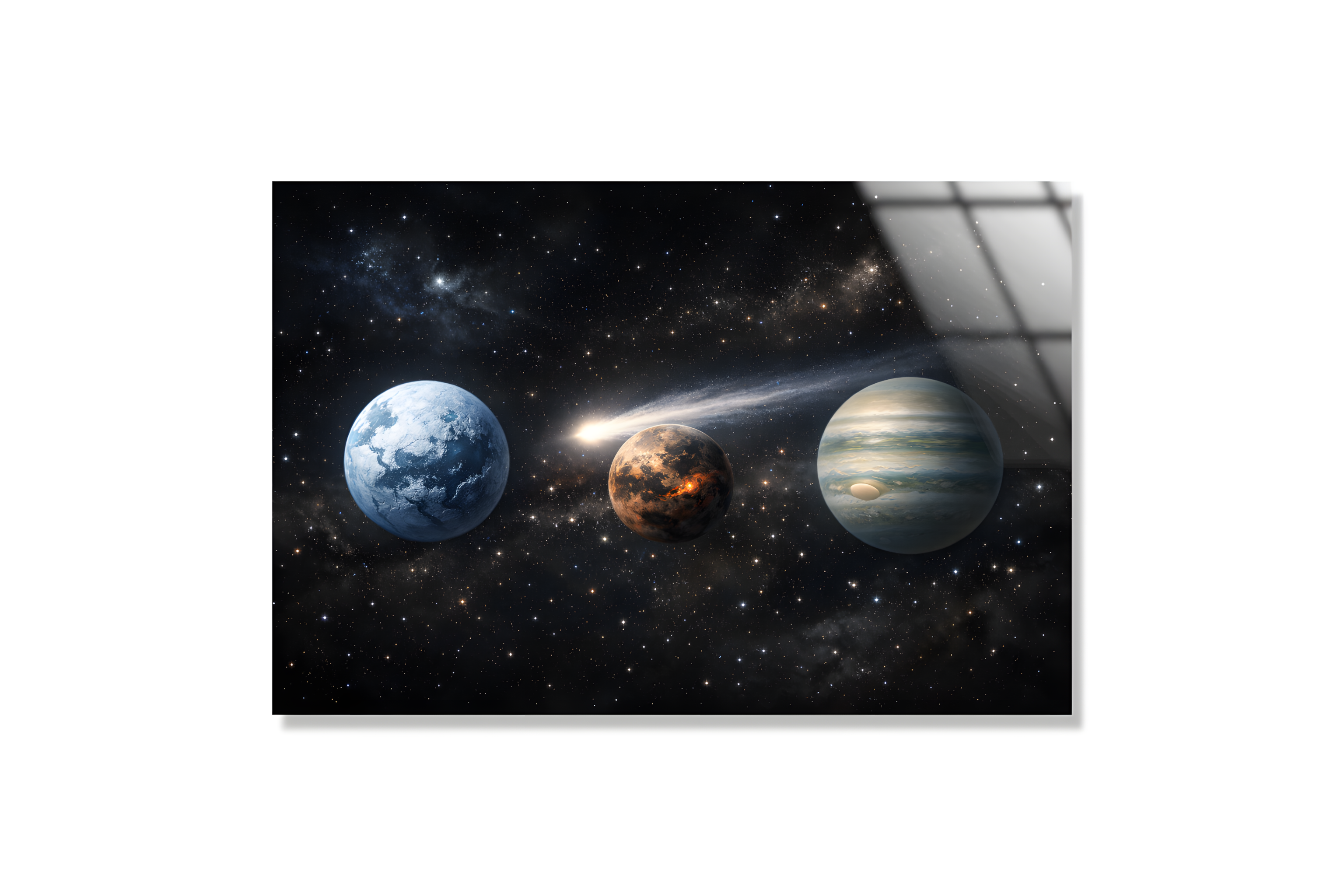 Gezegenler Buluşması Cam Tablo 3