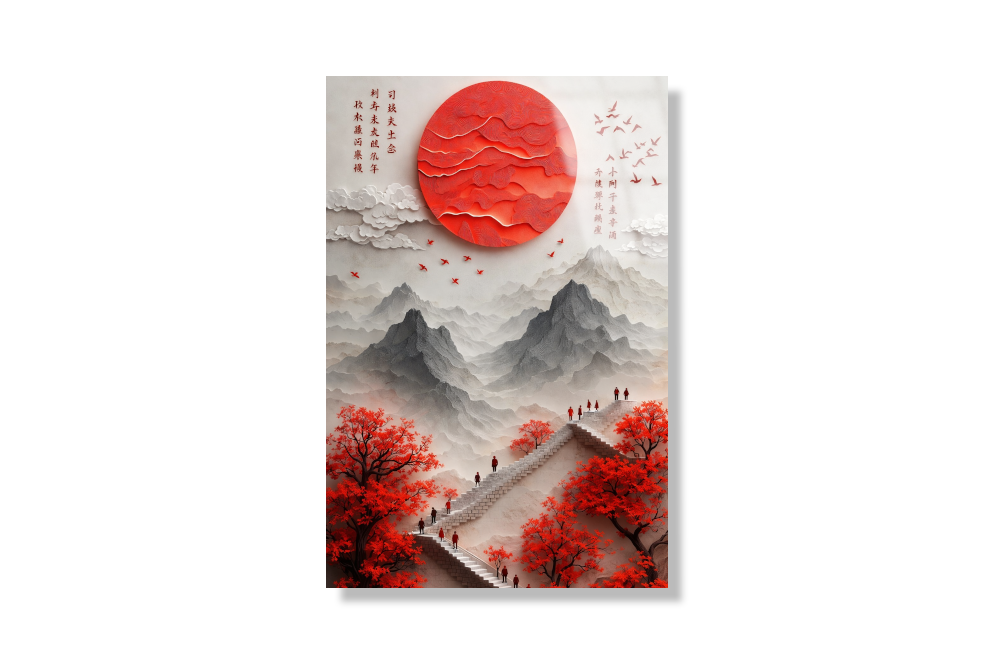 Göğe Uzanan Basamaklar Cam Tablo 1