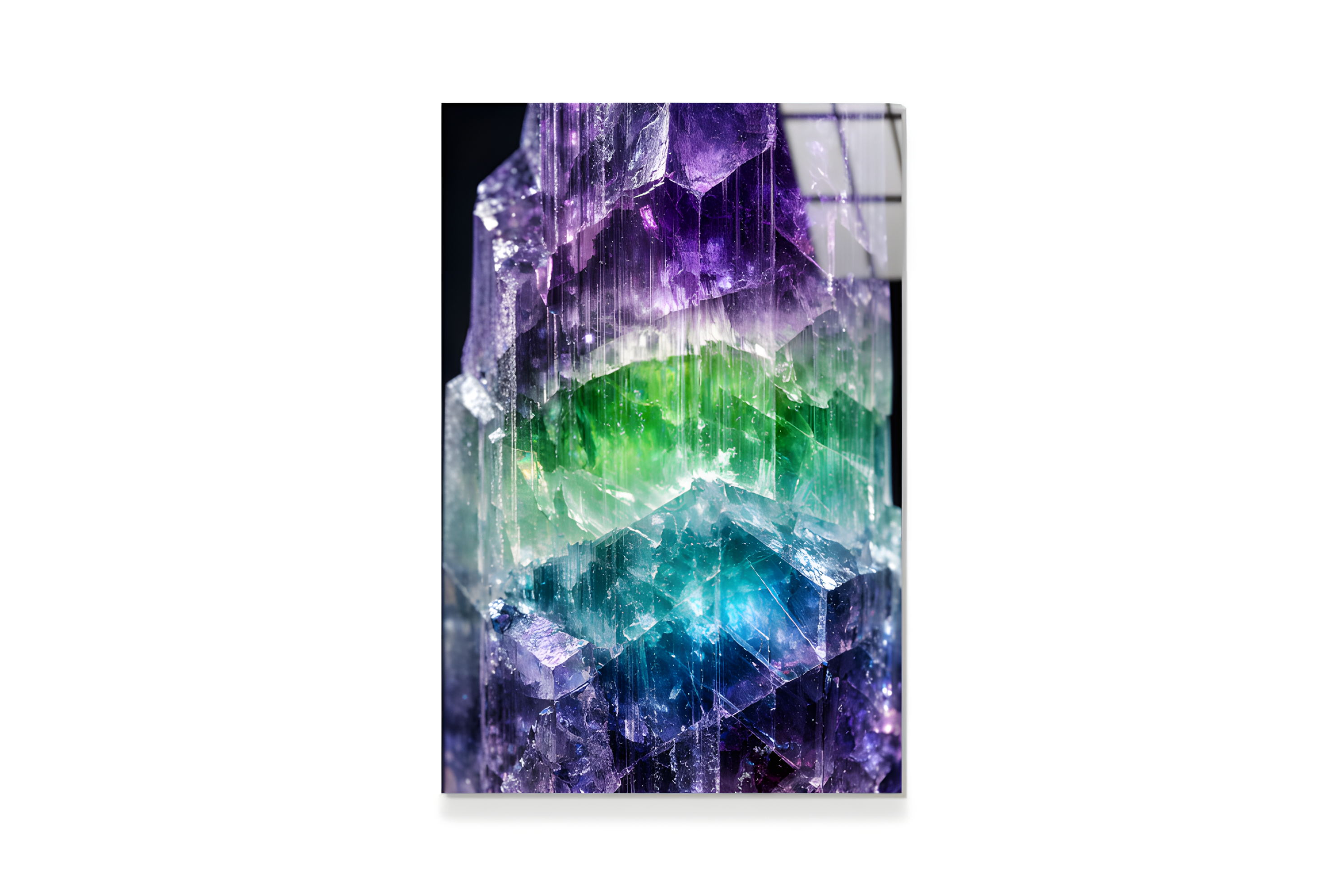 Gökkuşağı Florit Kristali Cam Tablo 3