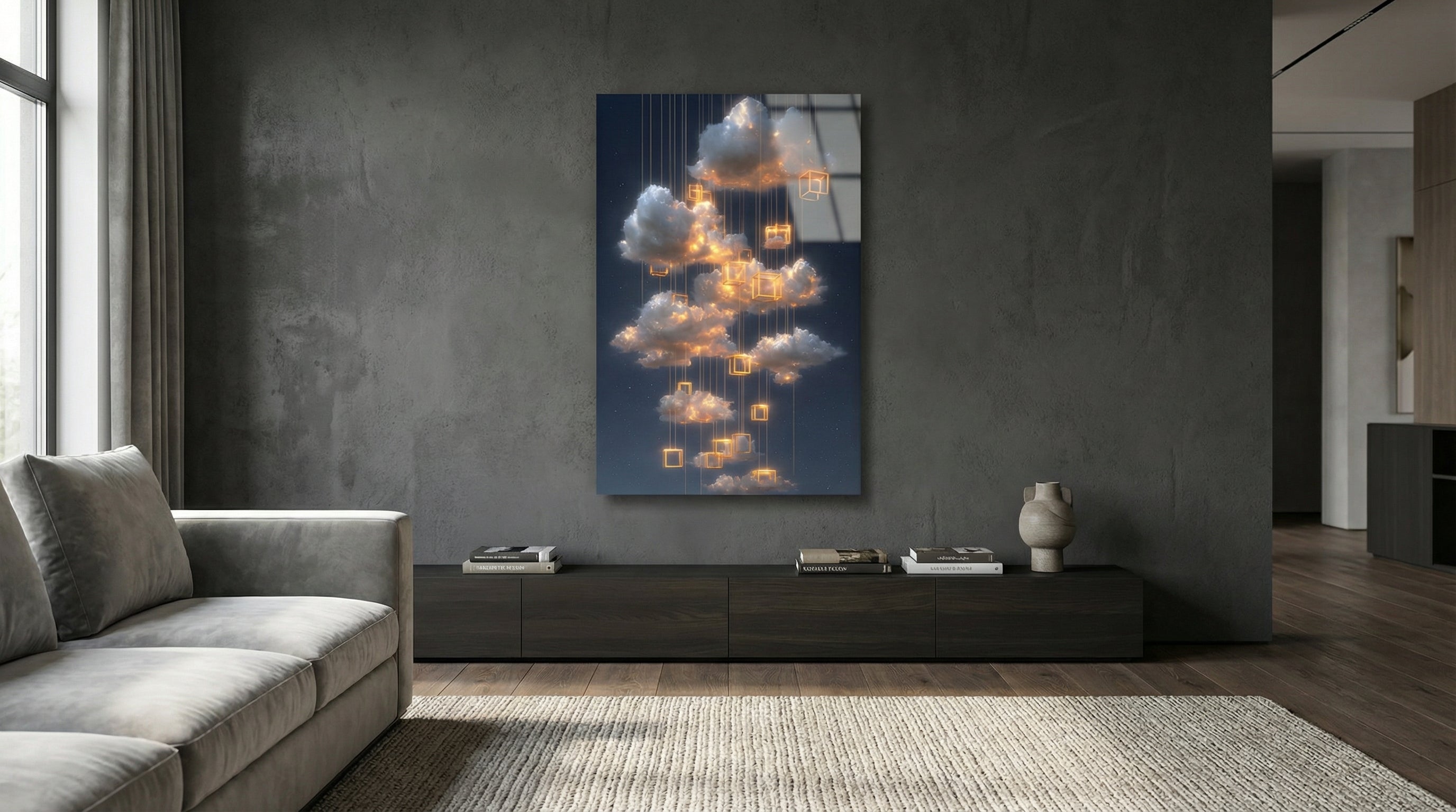 Gökyüzü Geometrisi Cam Tablo 2