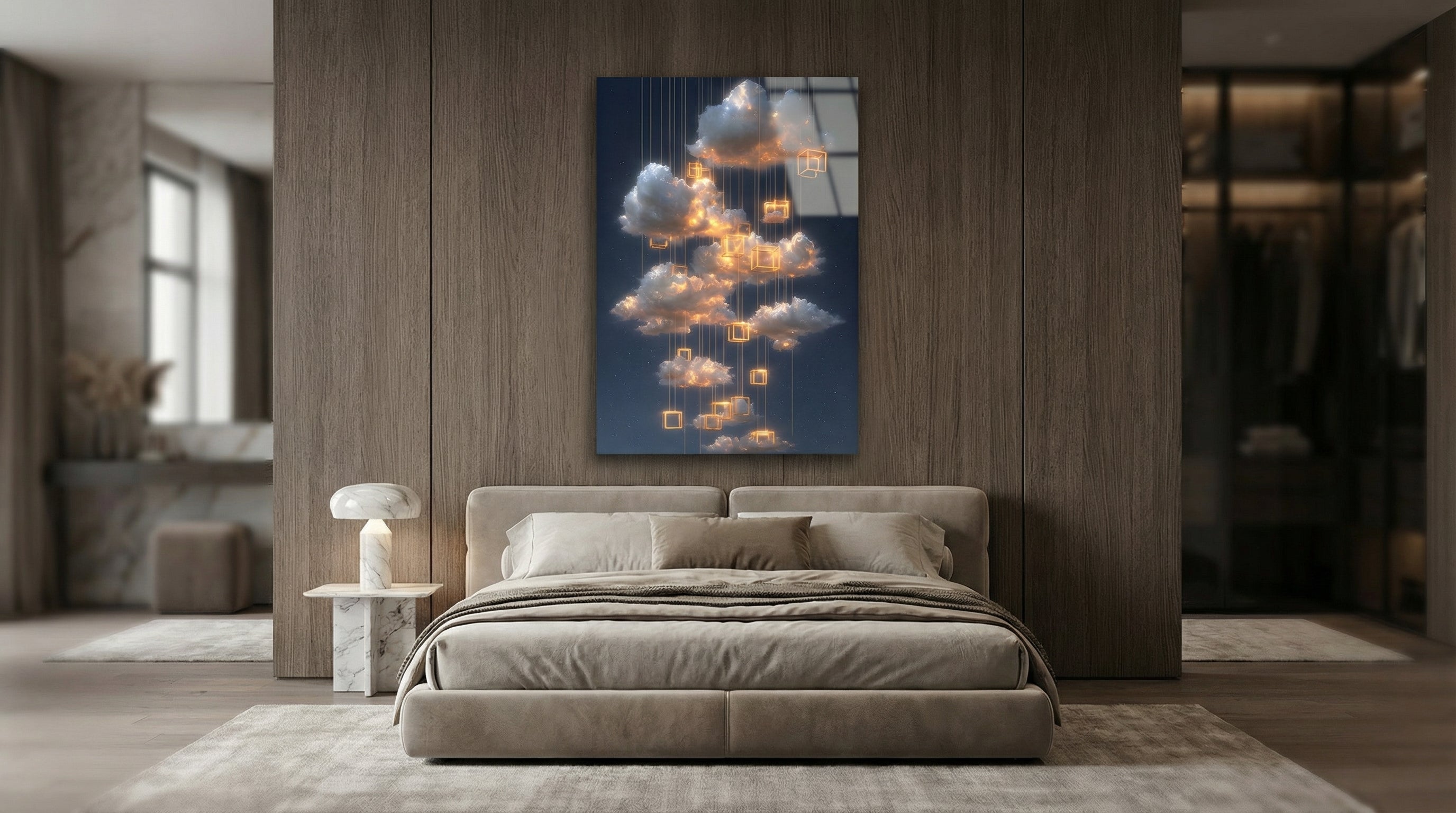 Gökyüzü Geometrisi Cam Tablo 4