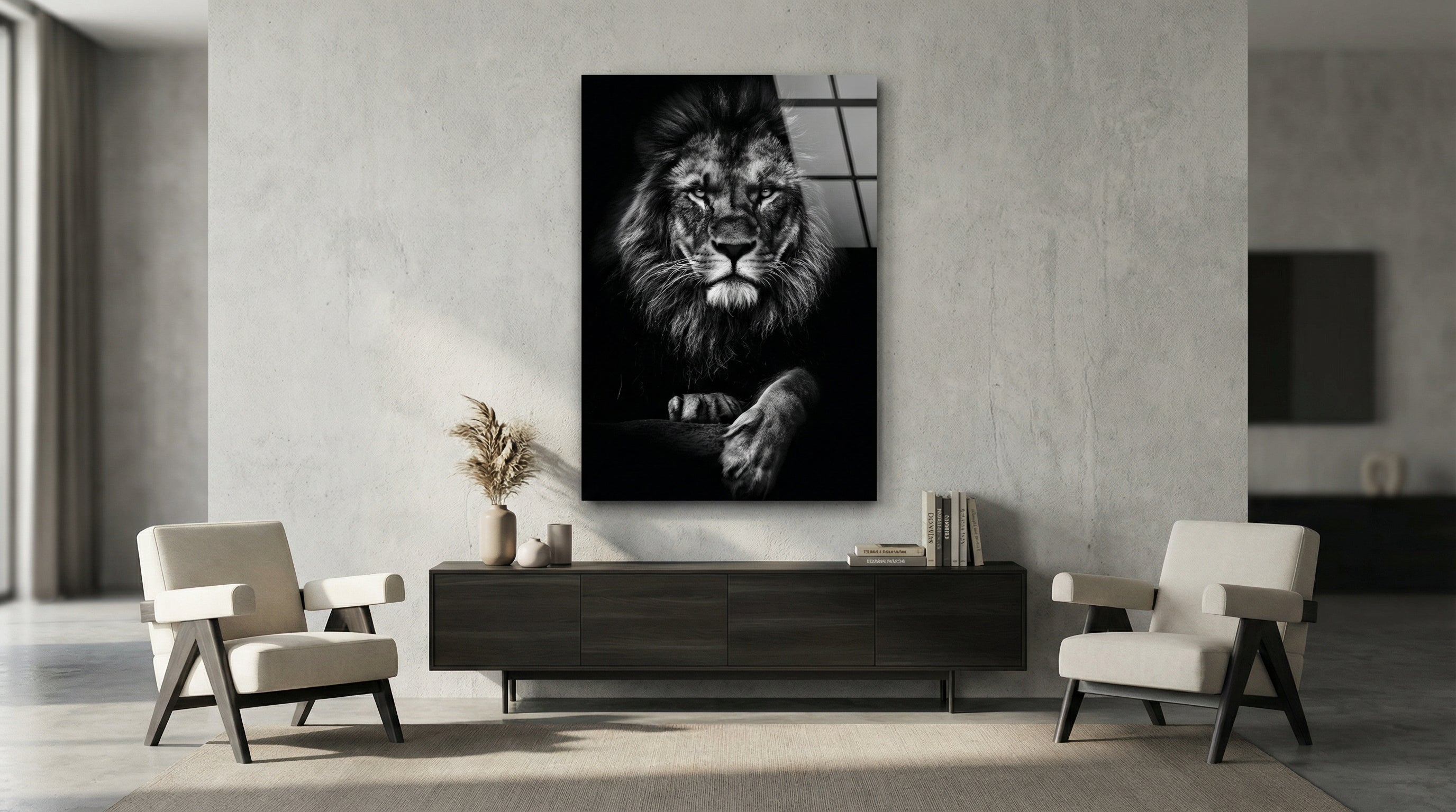 Gölgenin Kralı Aslan Cam Tablo 3