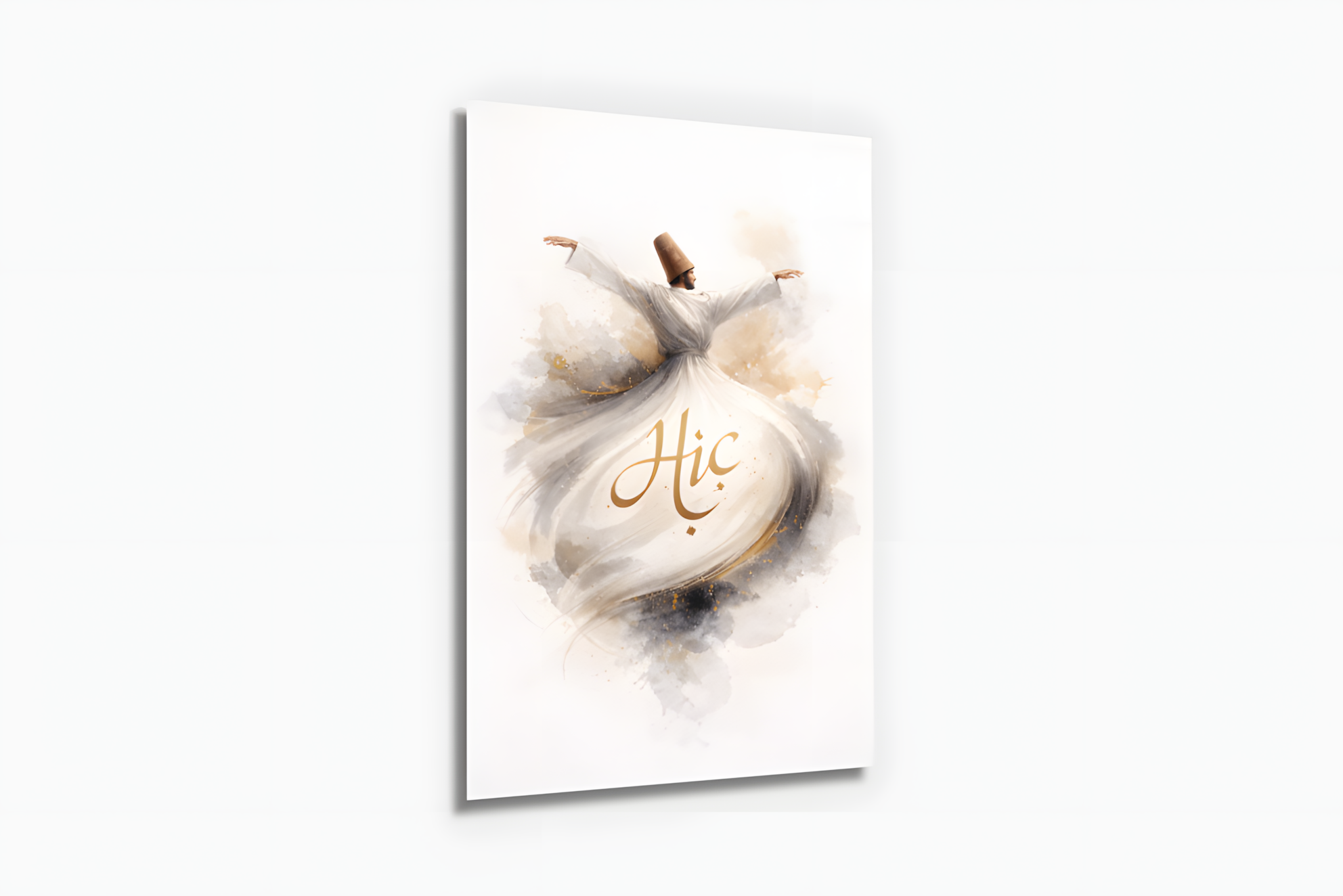 'Hiç' Yazılı Mevlana Cam Tablo 2