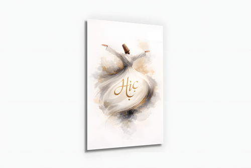 'Hiç' Yazılı Mevlana Cam Tablo 2