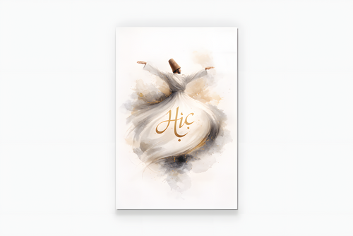 'Hiç' Yazılı Mevlana Cam Tablo 3