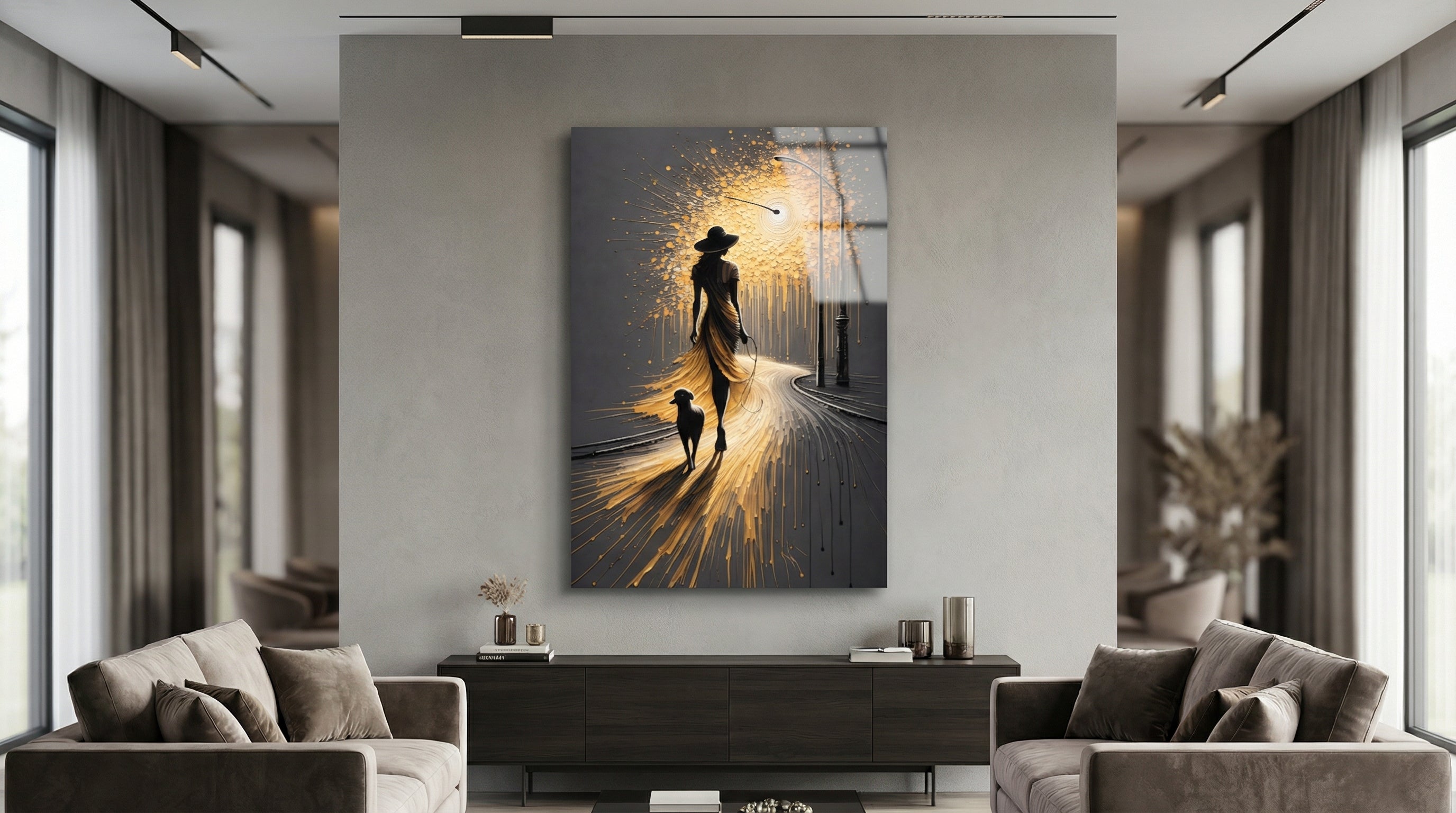 Işığa Yürüyüş Cam Tablo 4