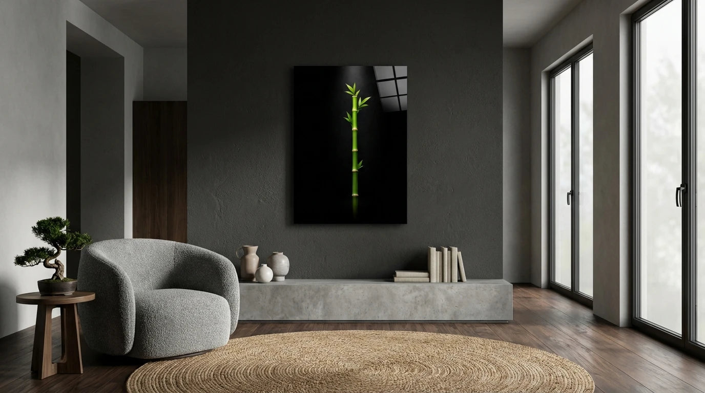 Işığa Uzanan Bambu Cam Tablo 1