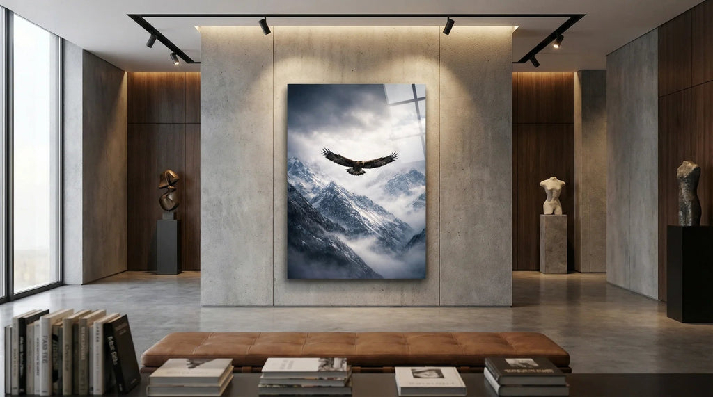 Kartal ve Dağlar Cam Tablo 1