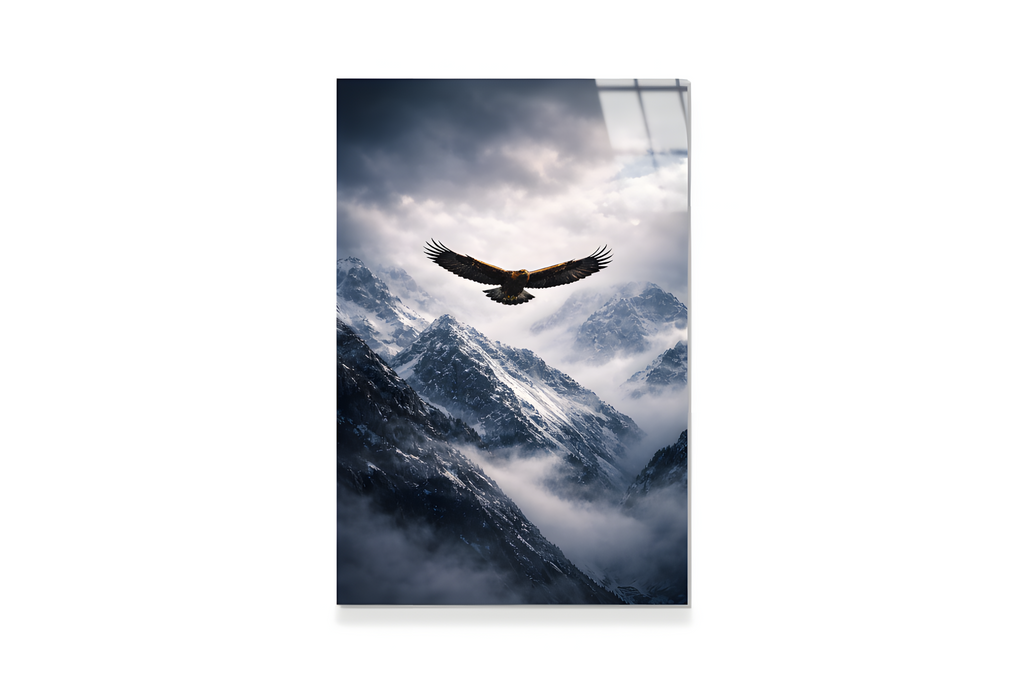 Kartal ve Dağlar Cam Tablo 3