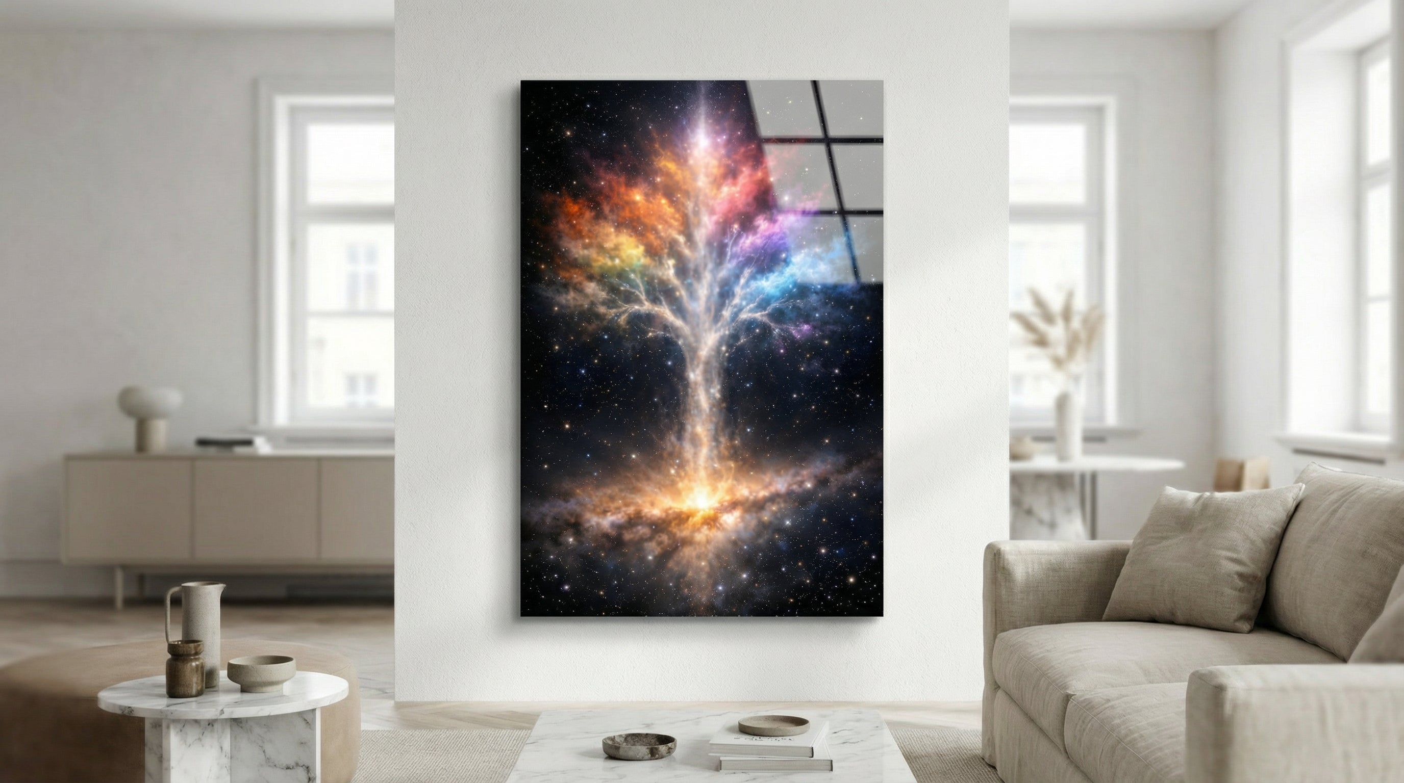 Kozmik Ağaç ve Nebula Cam Tablo 1