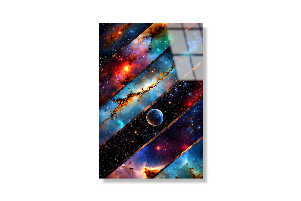 Kozmik Evren Tasarımlı Cam Tablo 3