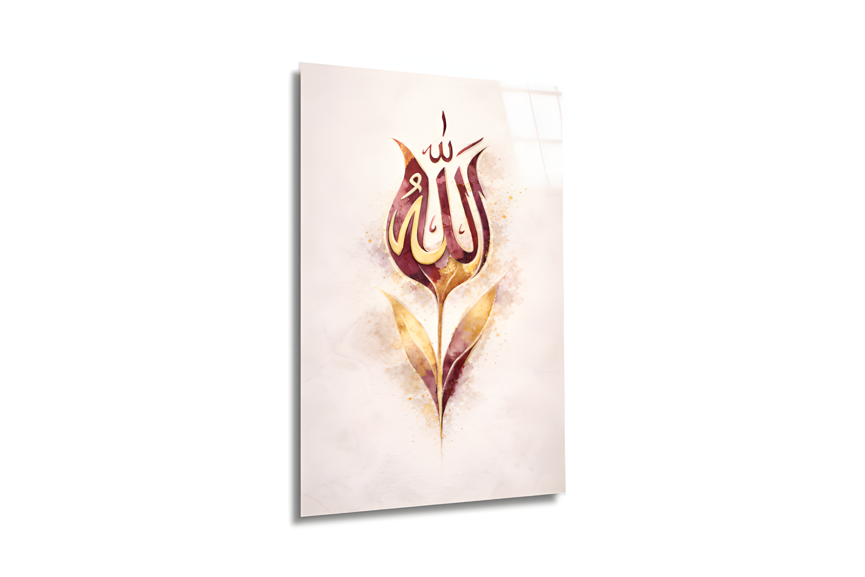 Lale ve Allah Yazılı Cam Tablo 2