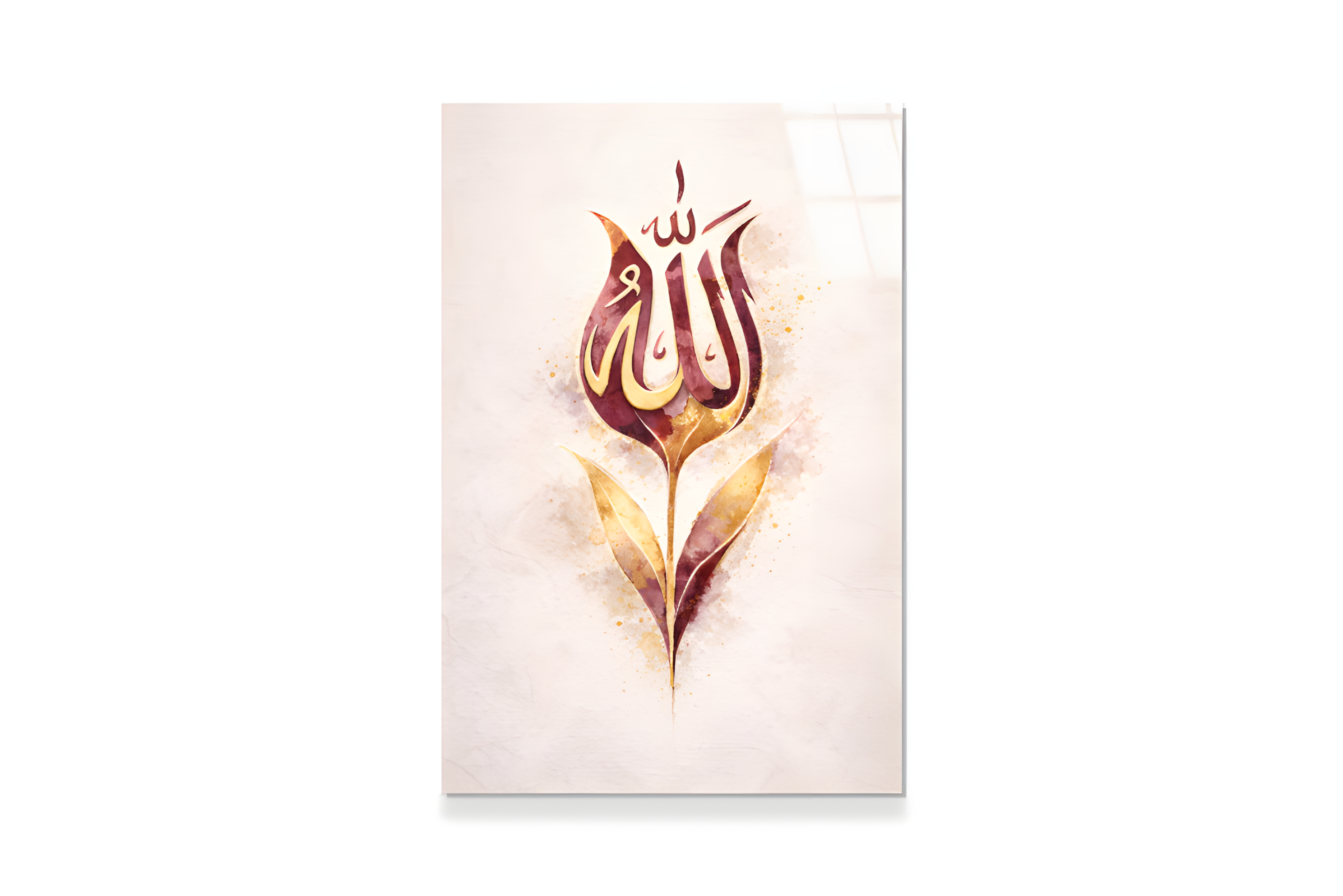 Lale ve Allah Yazılı Cam Tablo 3