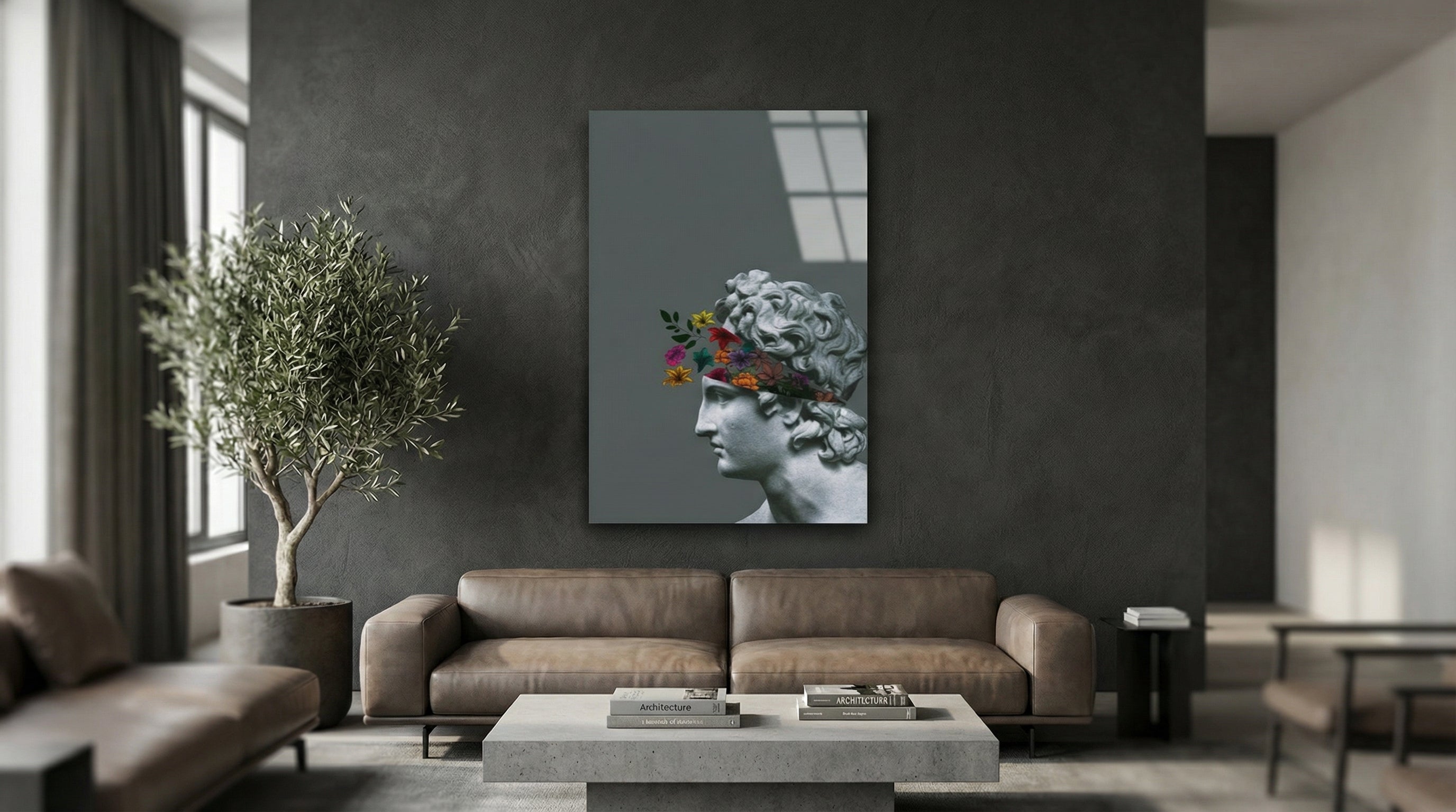 Modern Sanat Antik Heykel Cam Tablo 3