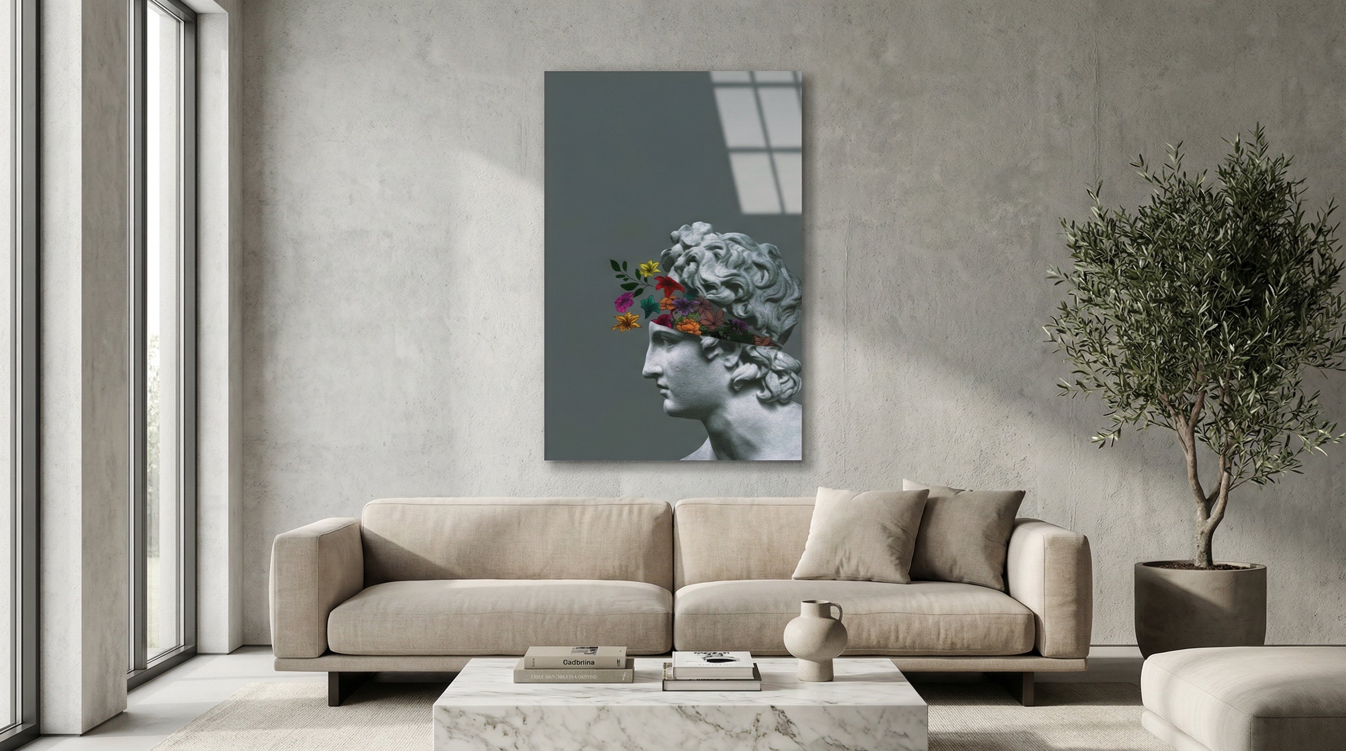 Modern Sanat Antik Heykel Cam Tablo 2