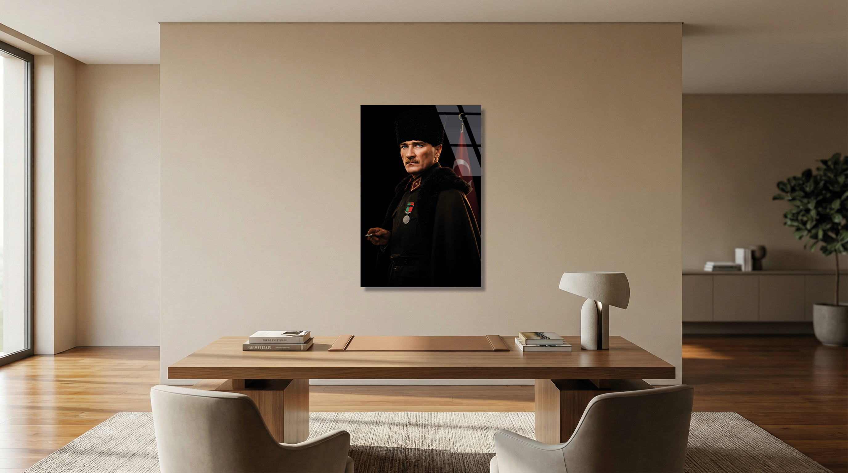 Mustafa Kemal Atatürk Portre Cam Tablo 3