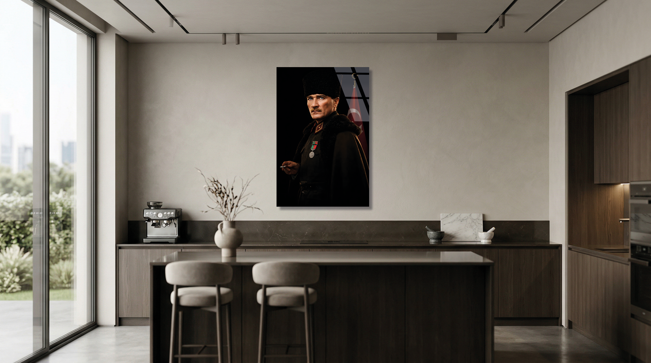 Mustafa Kemal Atatürk Portre Cam Tablo 4