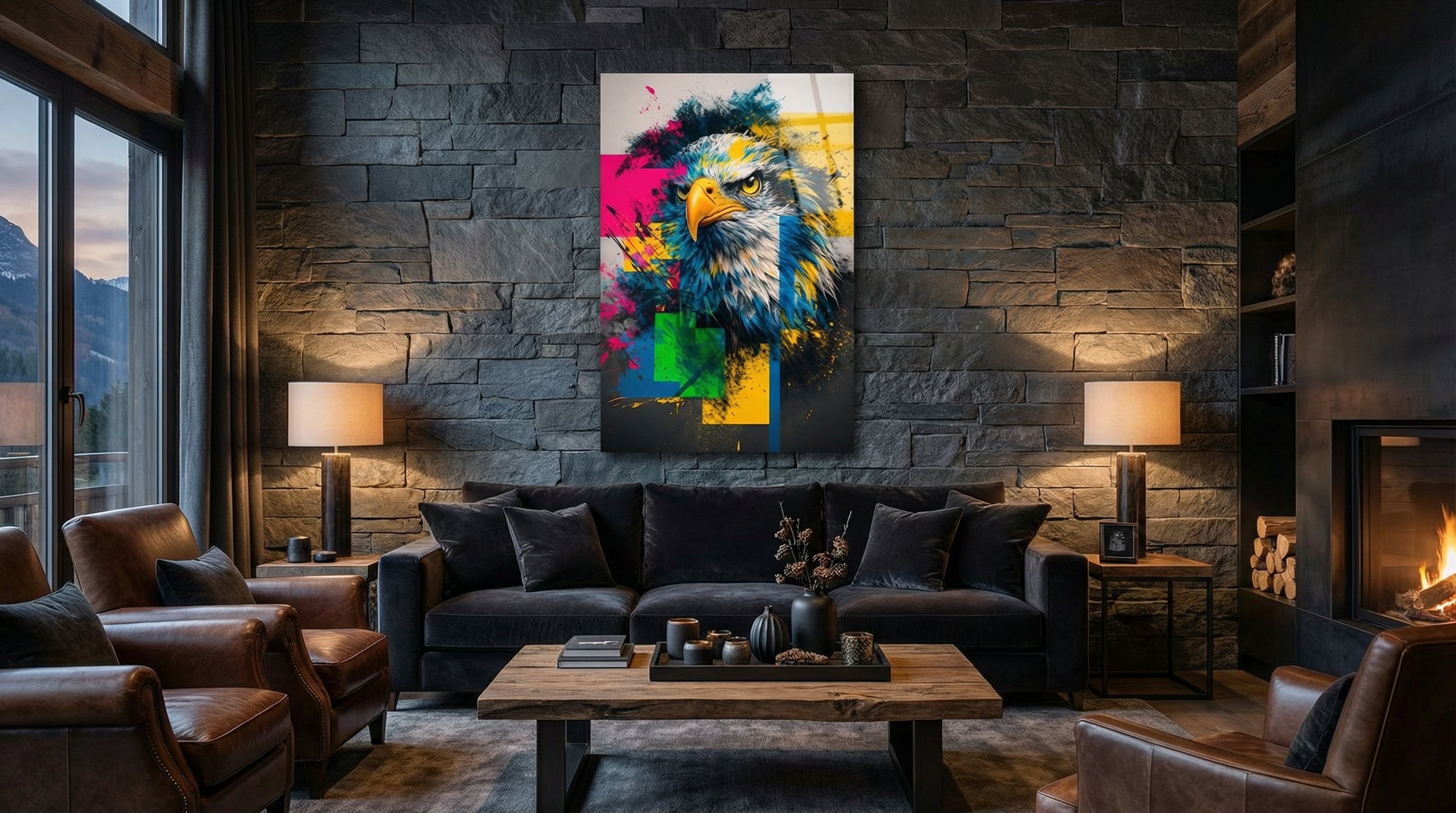 Renklerin Hakimi Kartal Cam Tablo 5