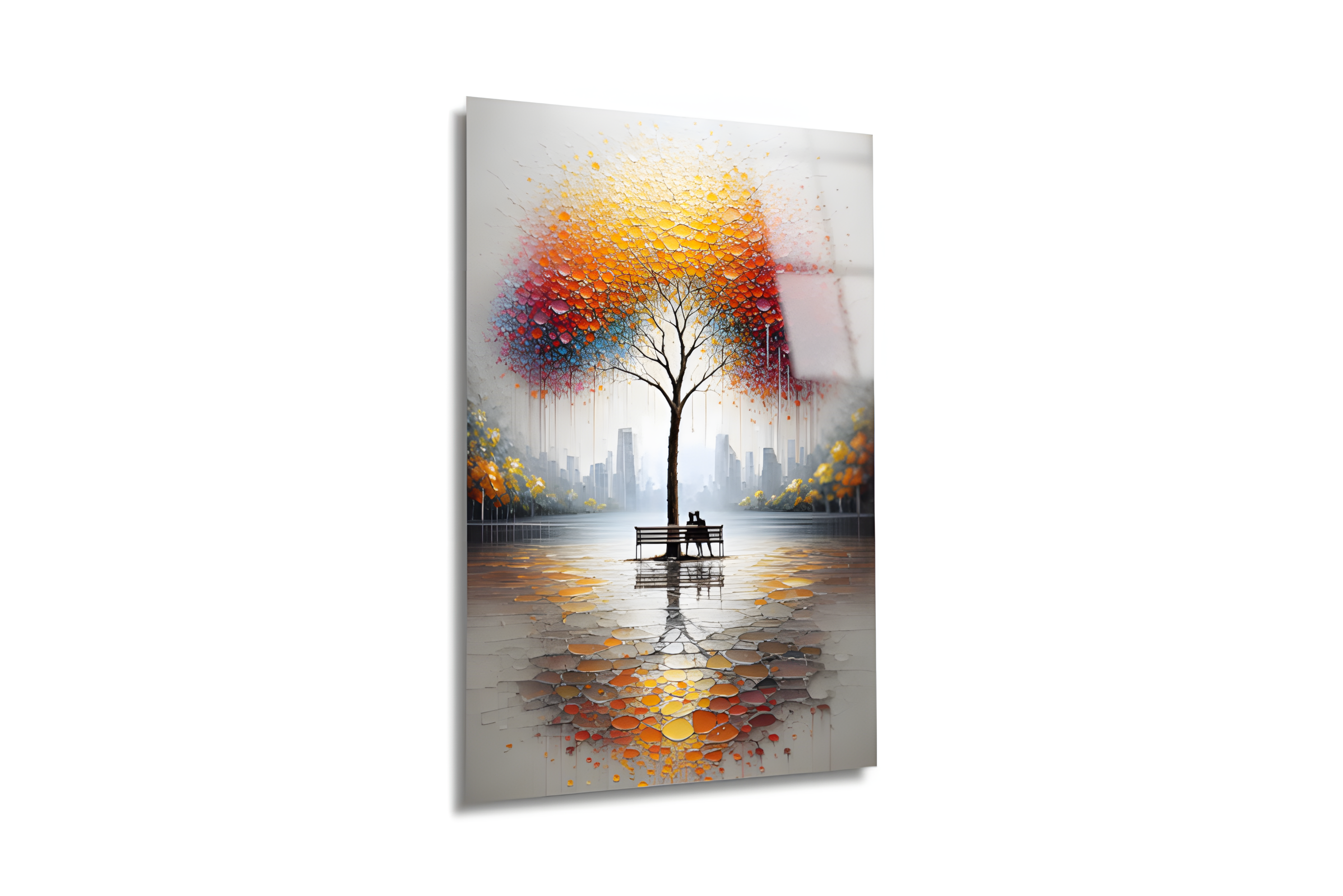 Renklerin Sığınağı Cam Tablo