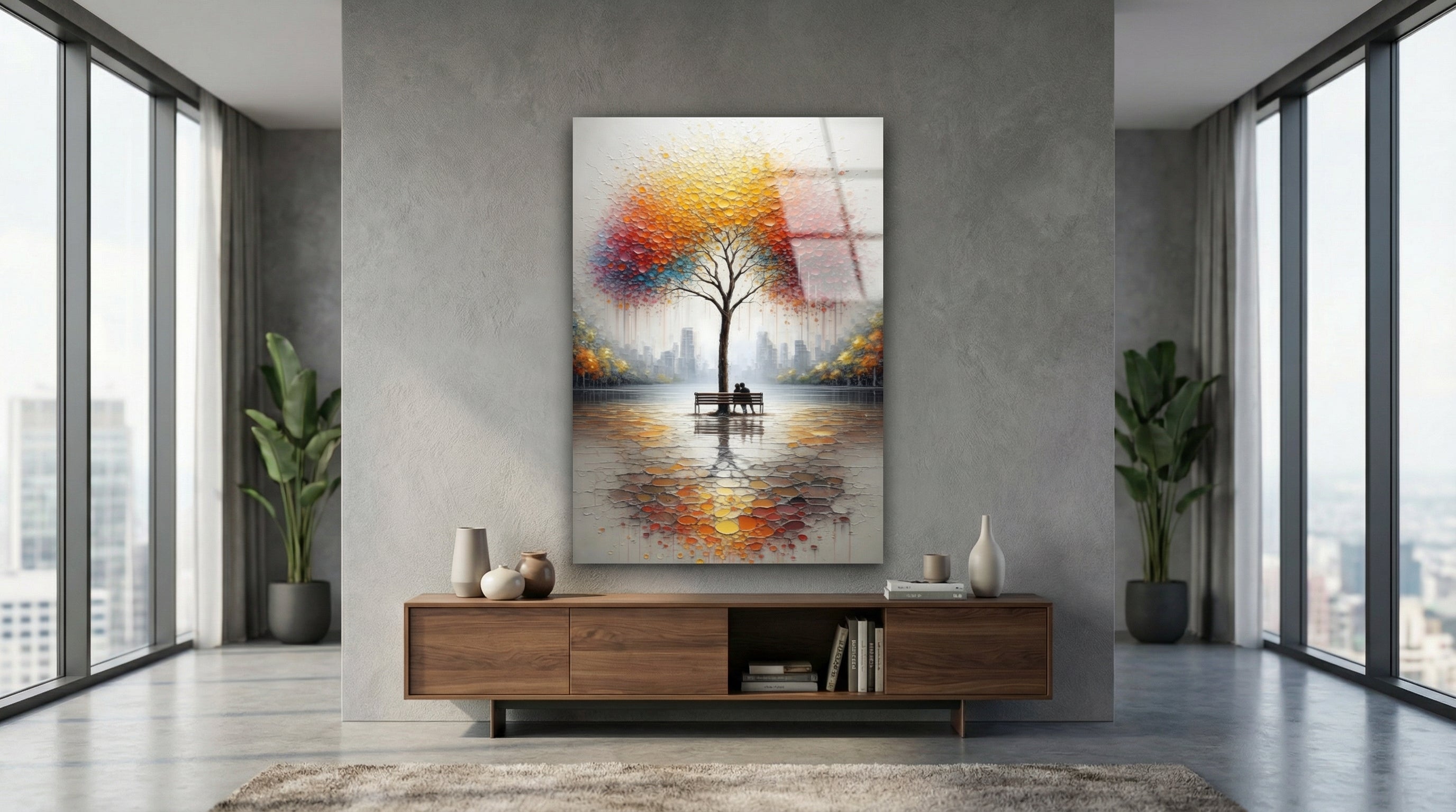 Renklerin Sığınağı Cam Tablo 3