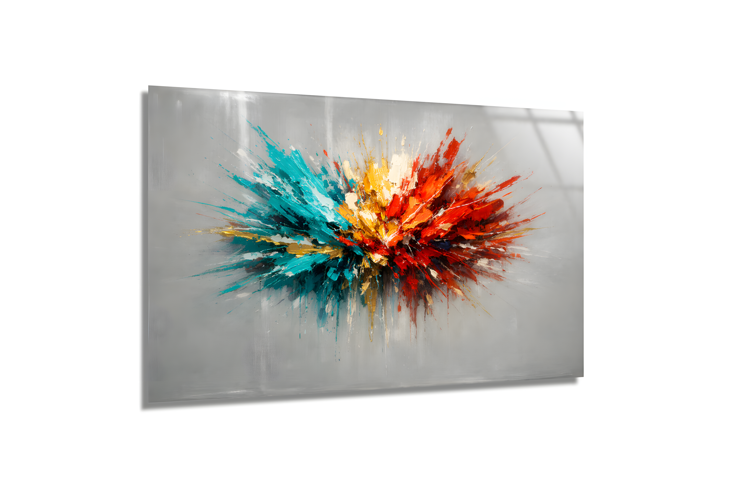 Renkli ve Soyut Doku Cam Tablo 2