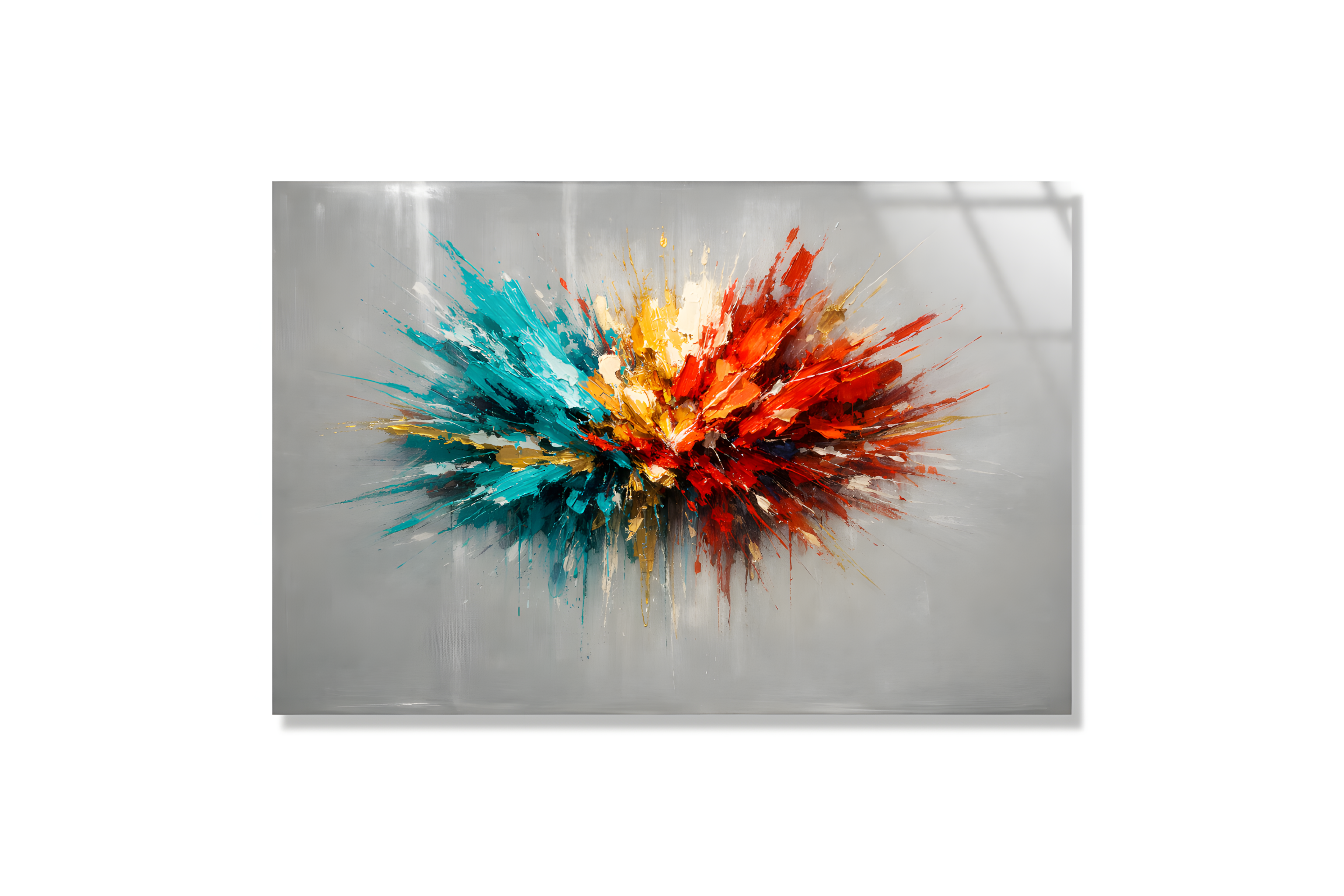 Renkli ve Soyut Doku Cam Tablo 3