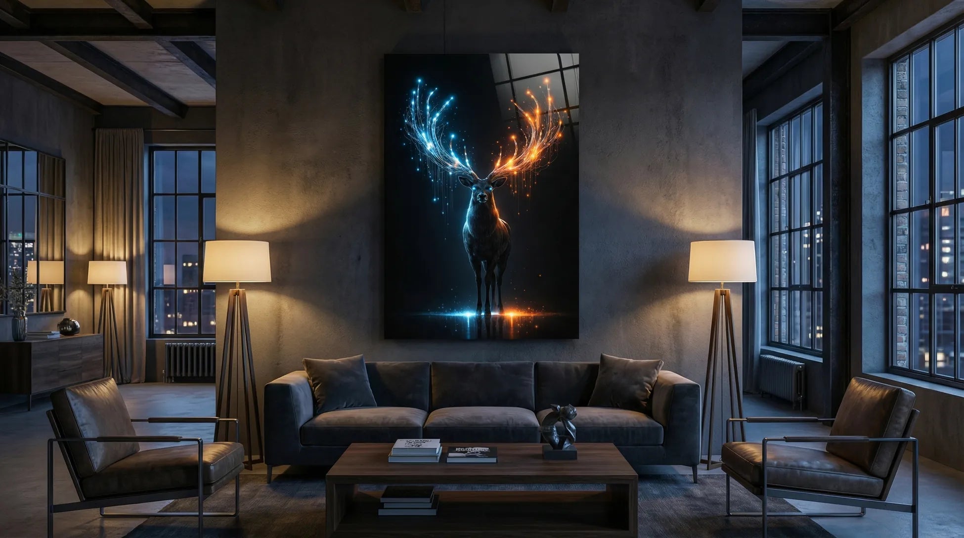 Siber Geyik Cam Tablo 1