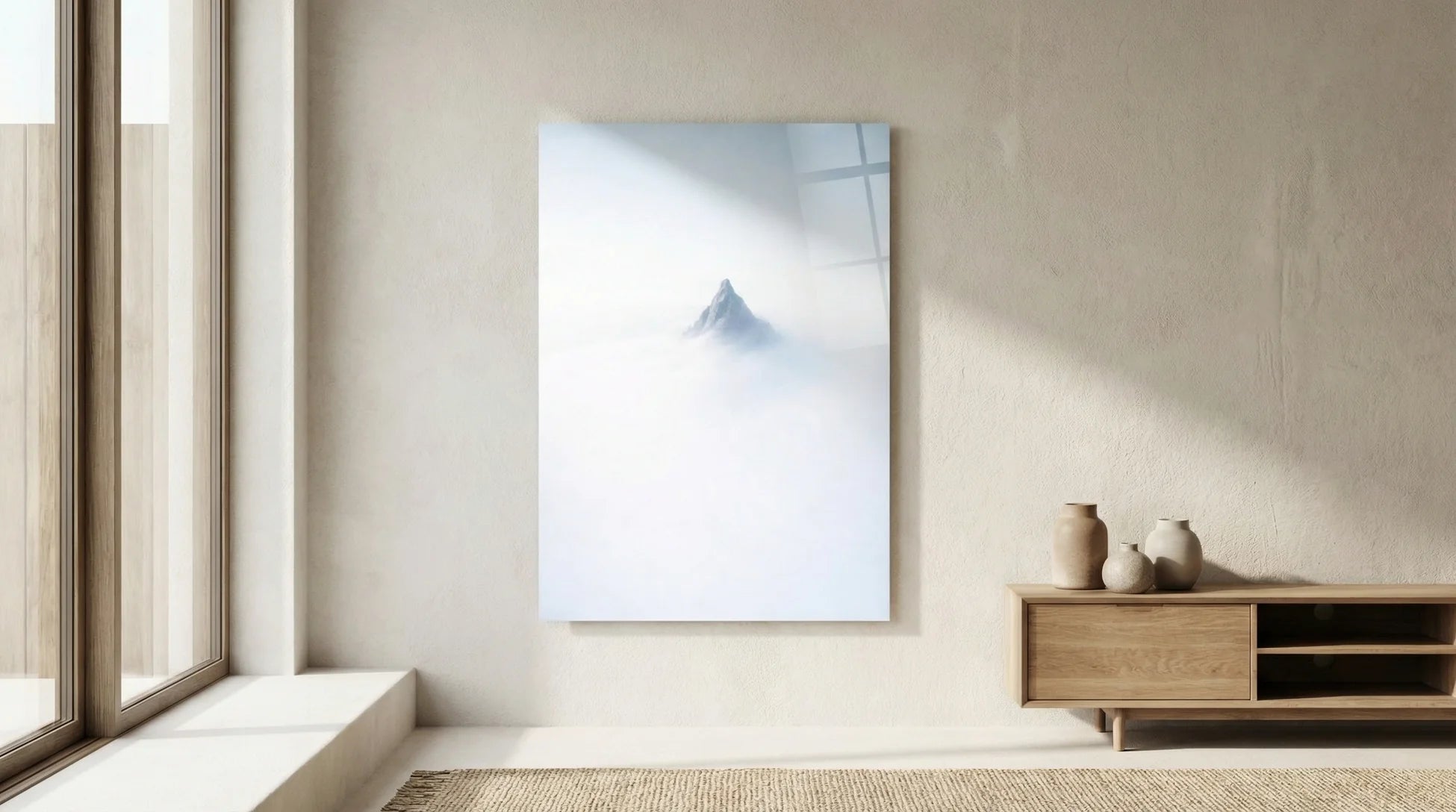 Sisli Dağ Zirvesi Cam Tablo 1