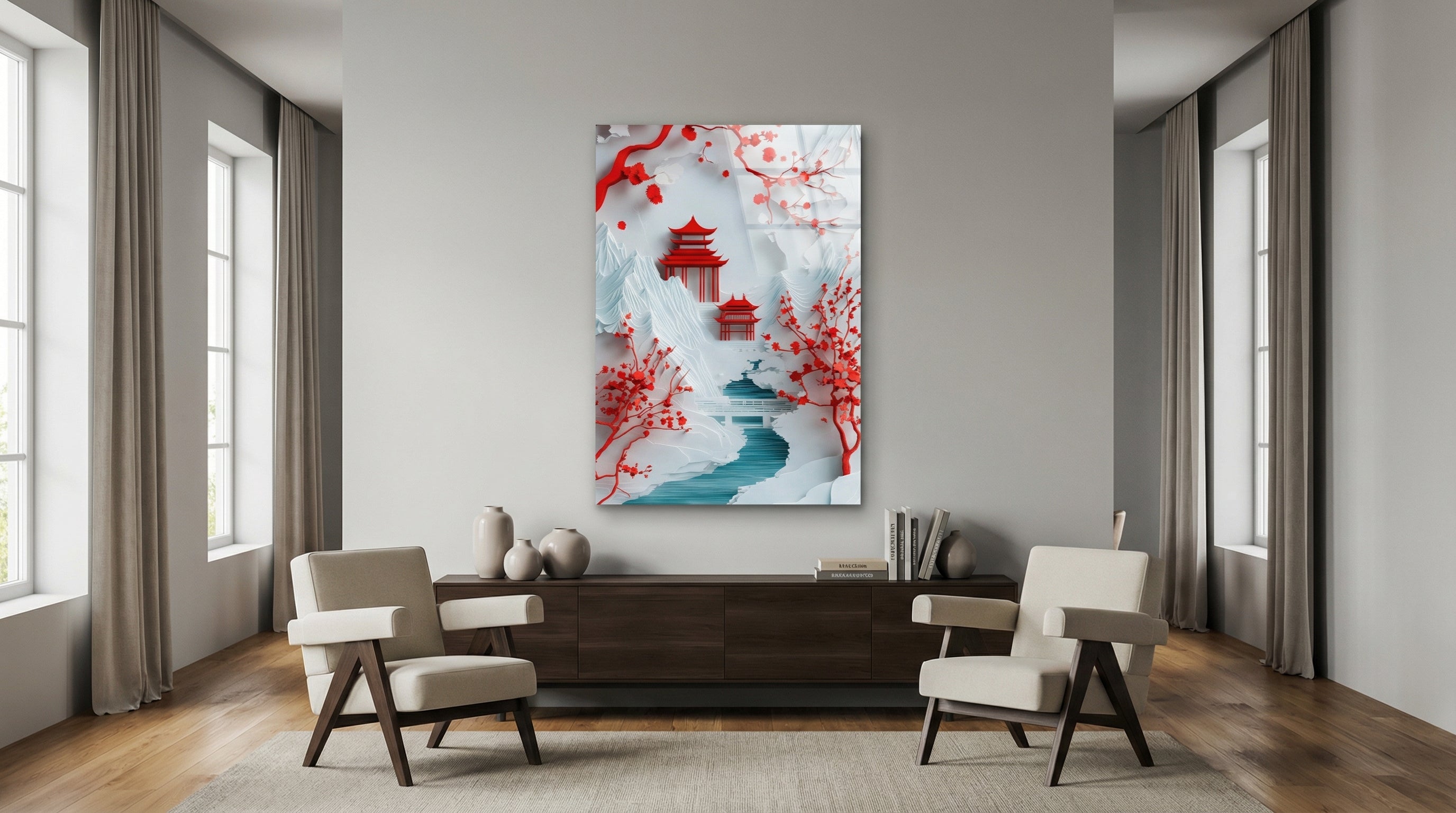 Tapınağın Uyanışı Cam Tablo 4