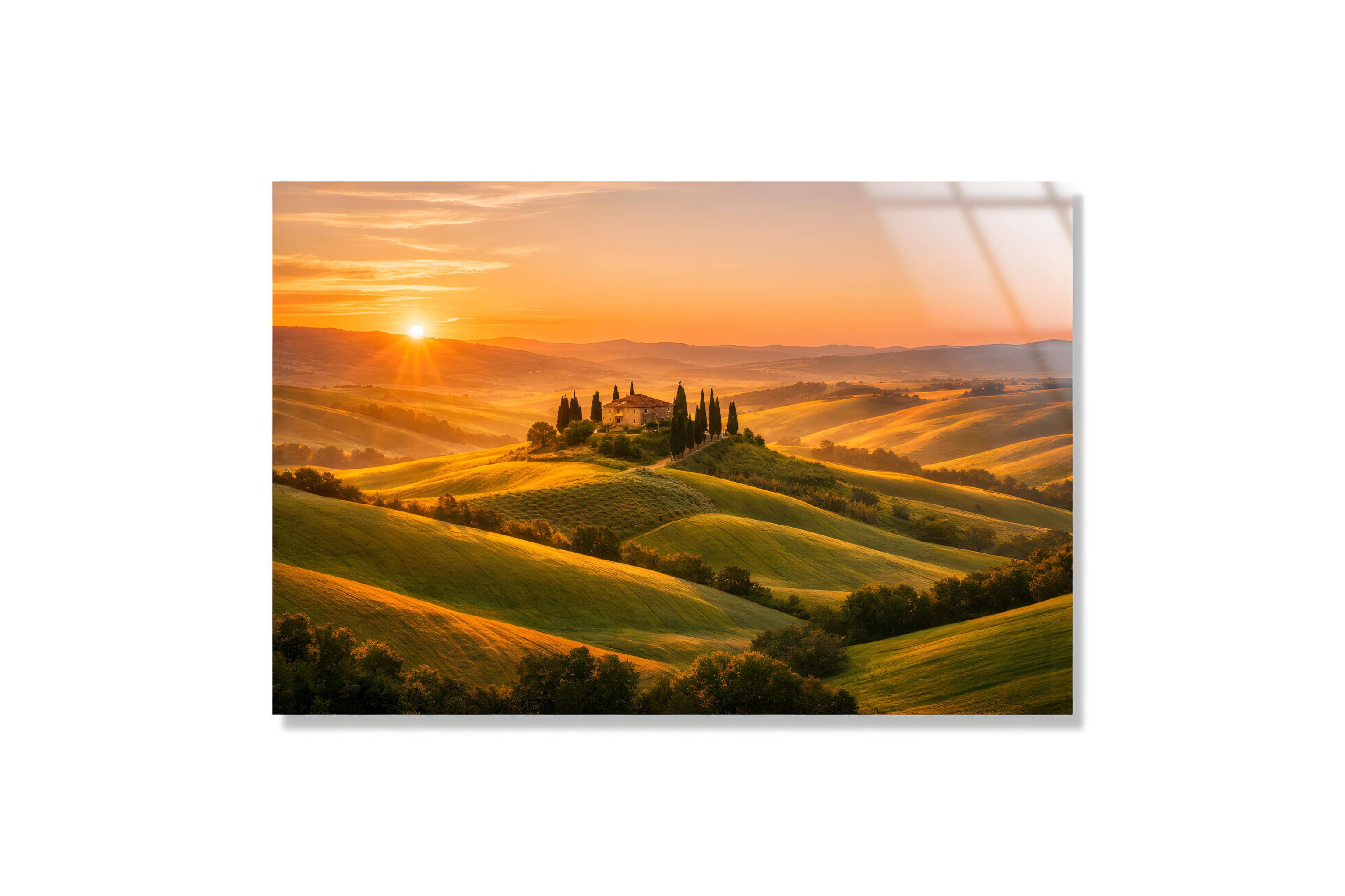 Toskana Manzaralı Cam Tablo 3