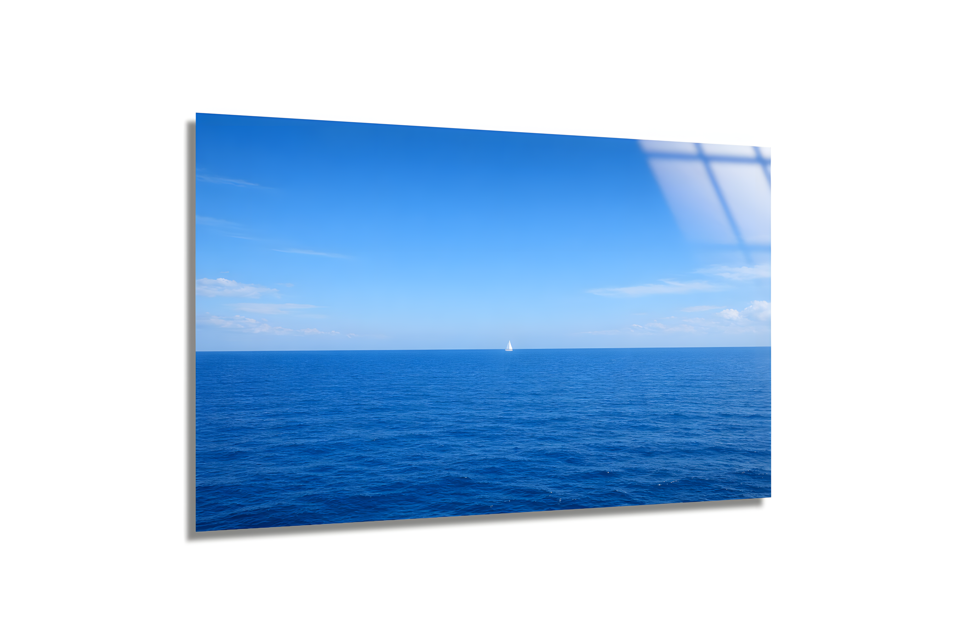 Ufuk Çizgisinde Yelkenli Cam Tablo 2