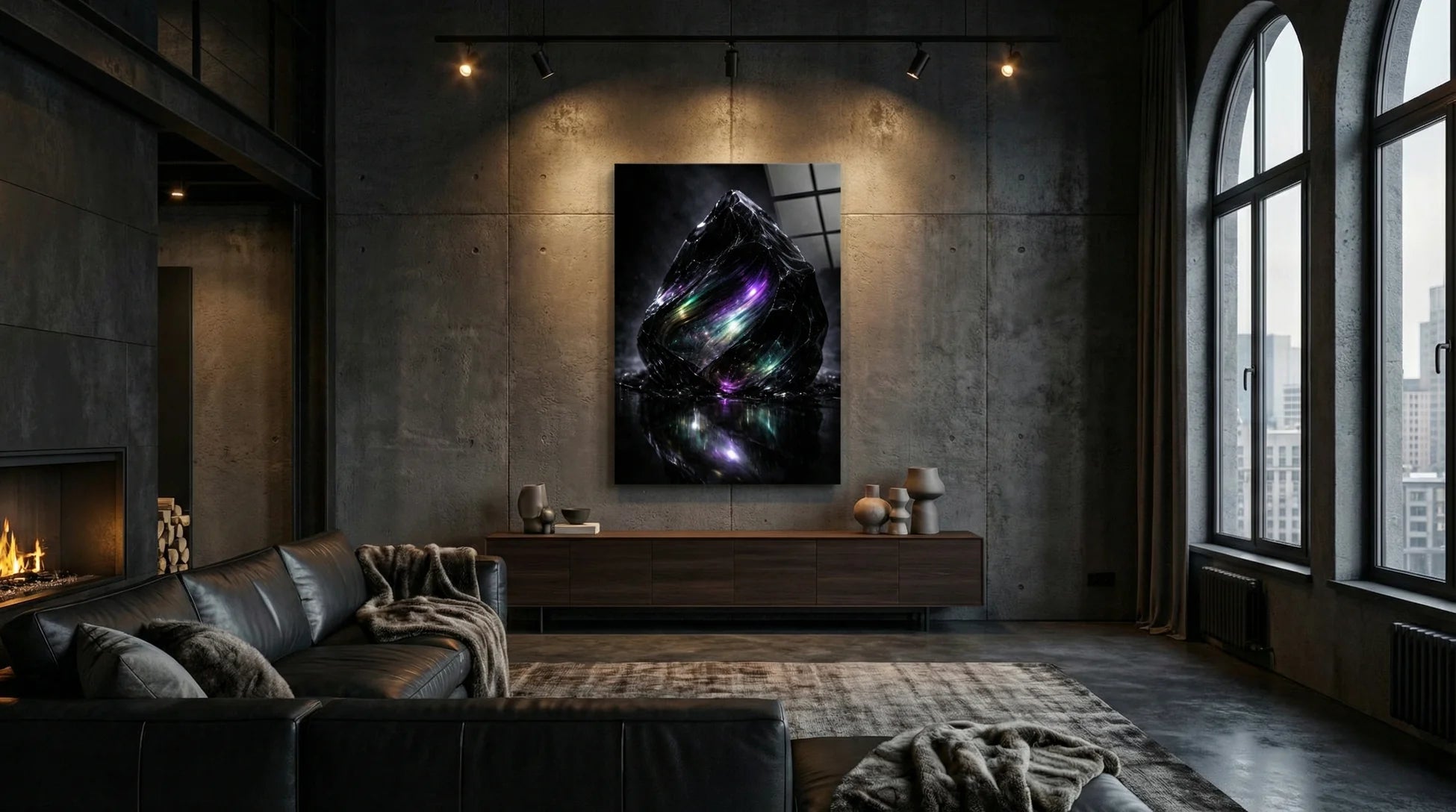 Volkanik Obsidyen Cam Tablo 1